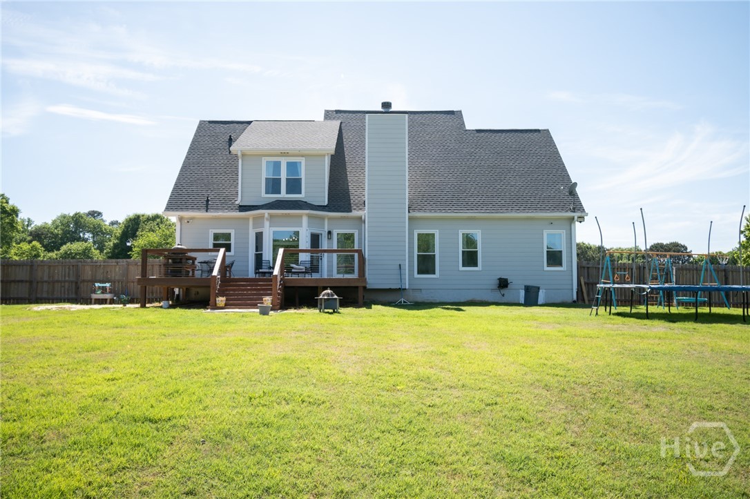 Large fenced yard