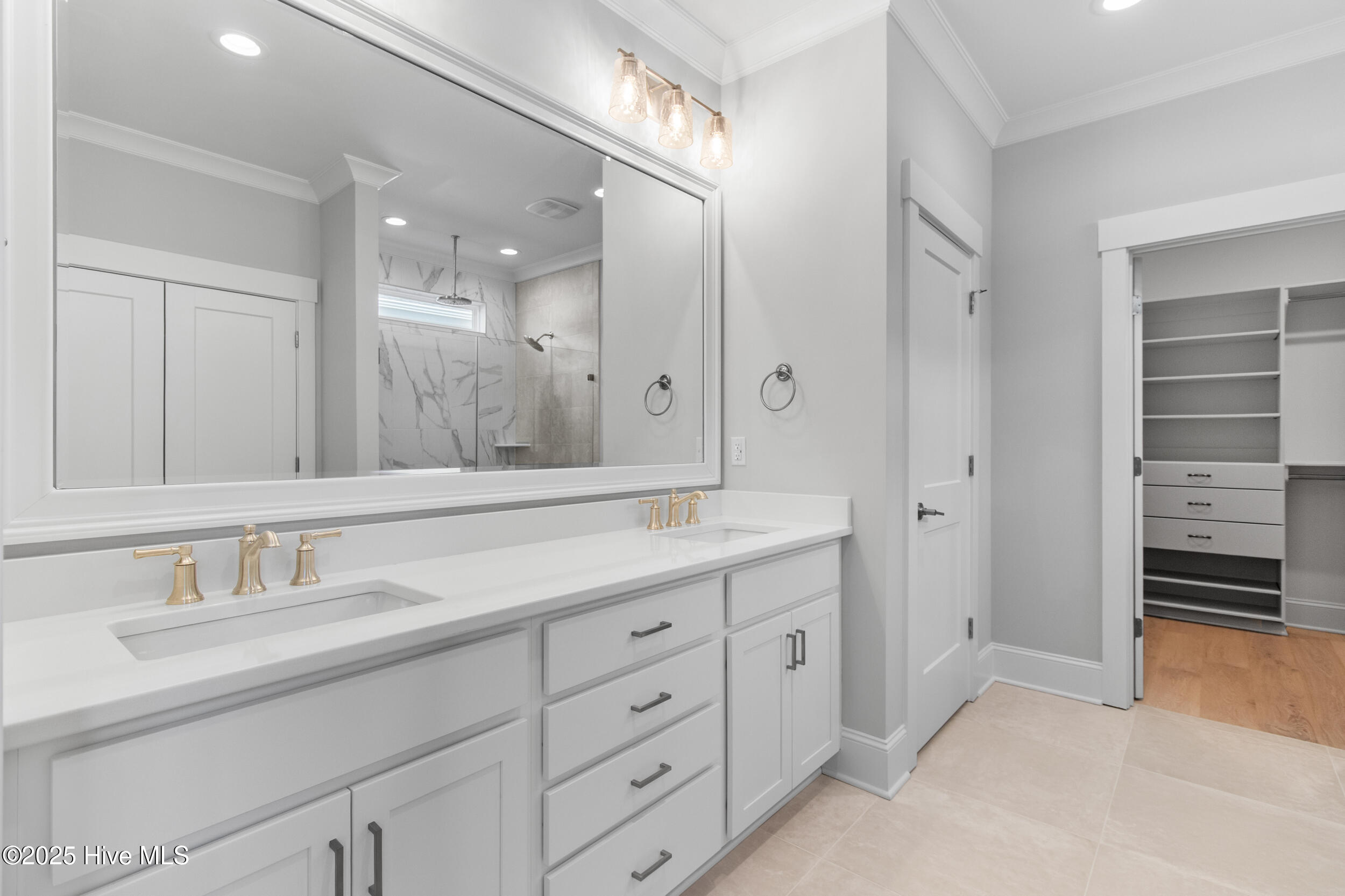 Primary bathroom with double sinks