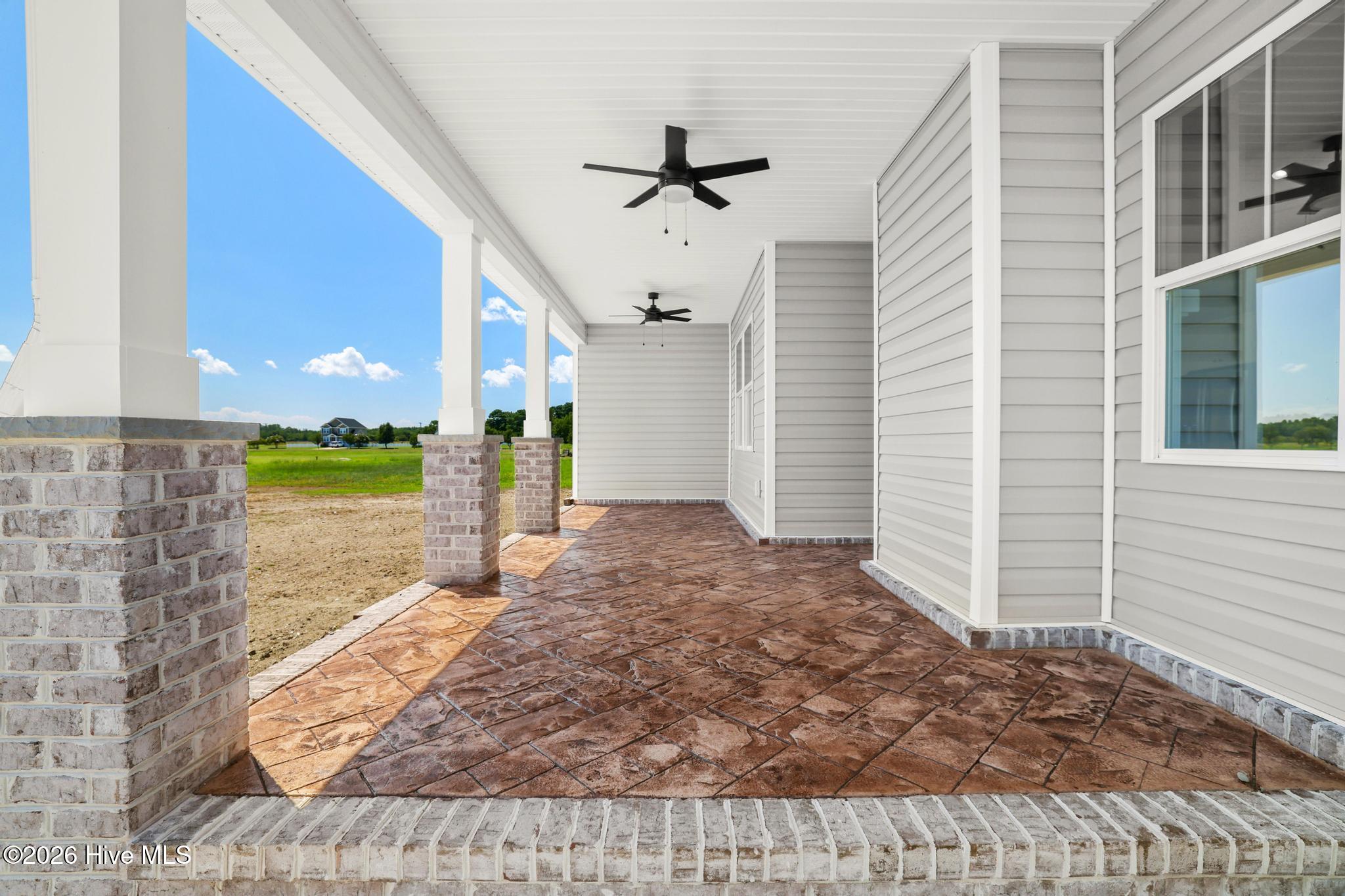 Stamped concrete back patio