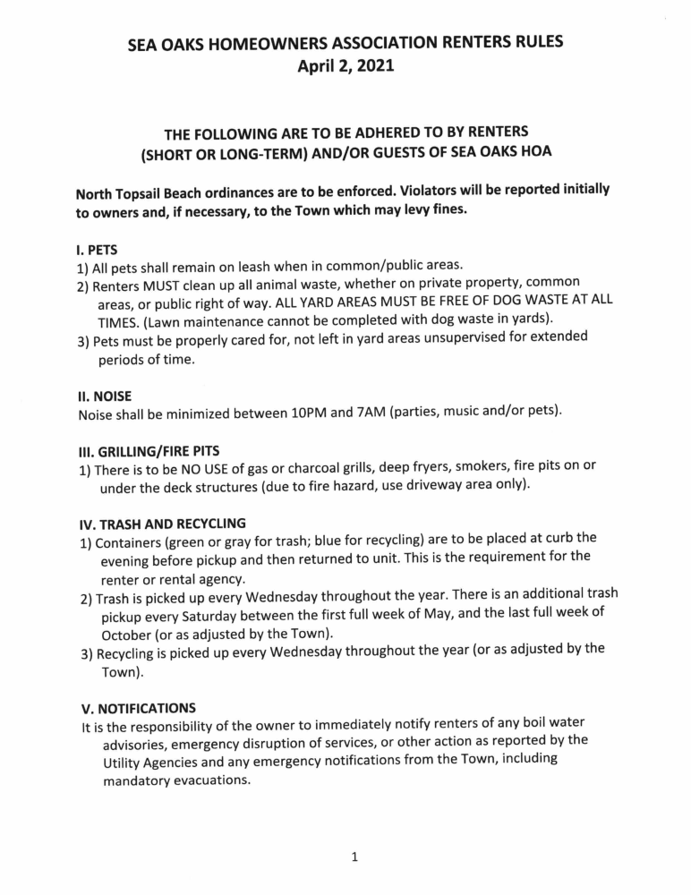 RENTAL RULES AND REGULATIONS