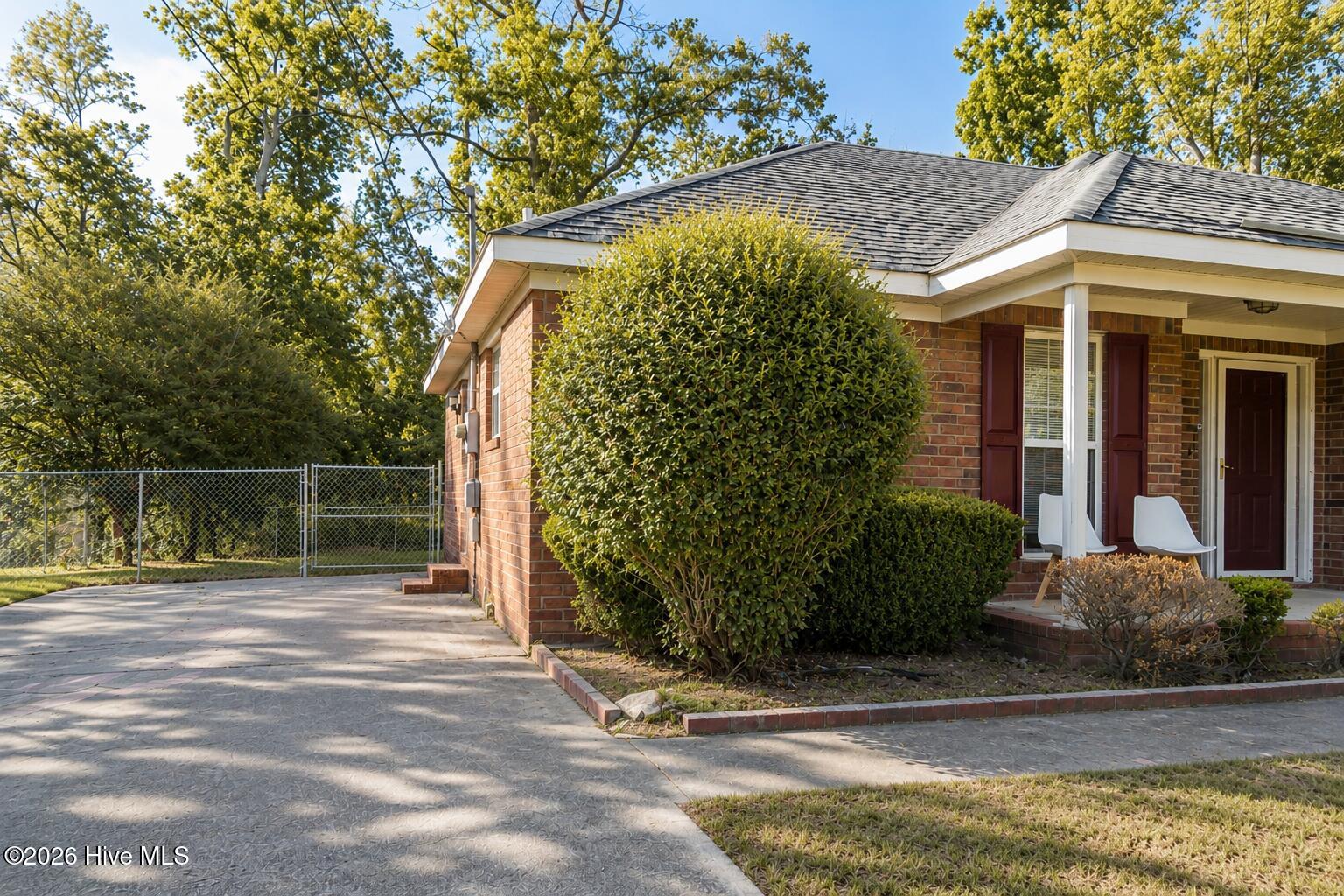 Side view of the property