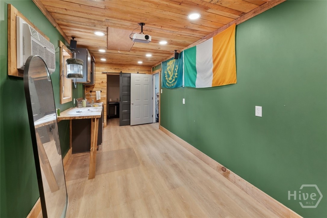 built out office in detached garage