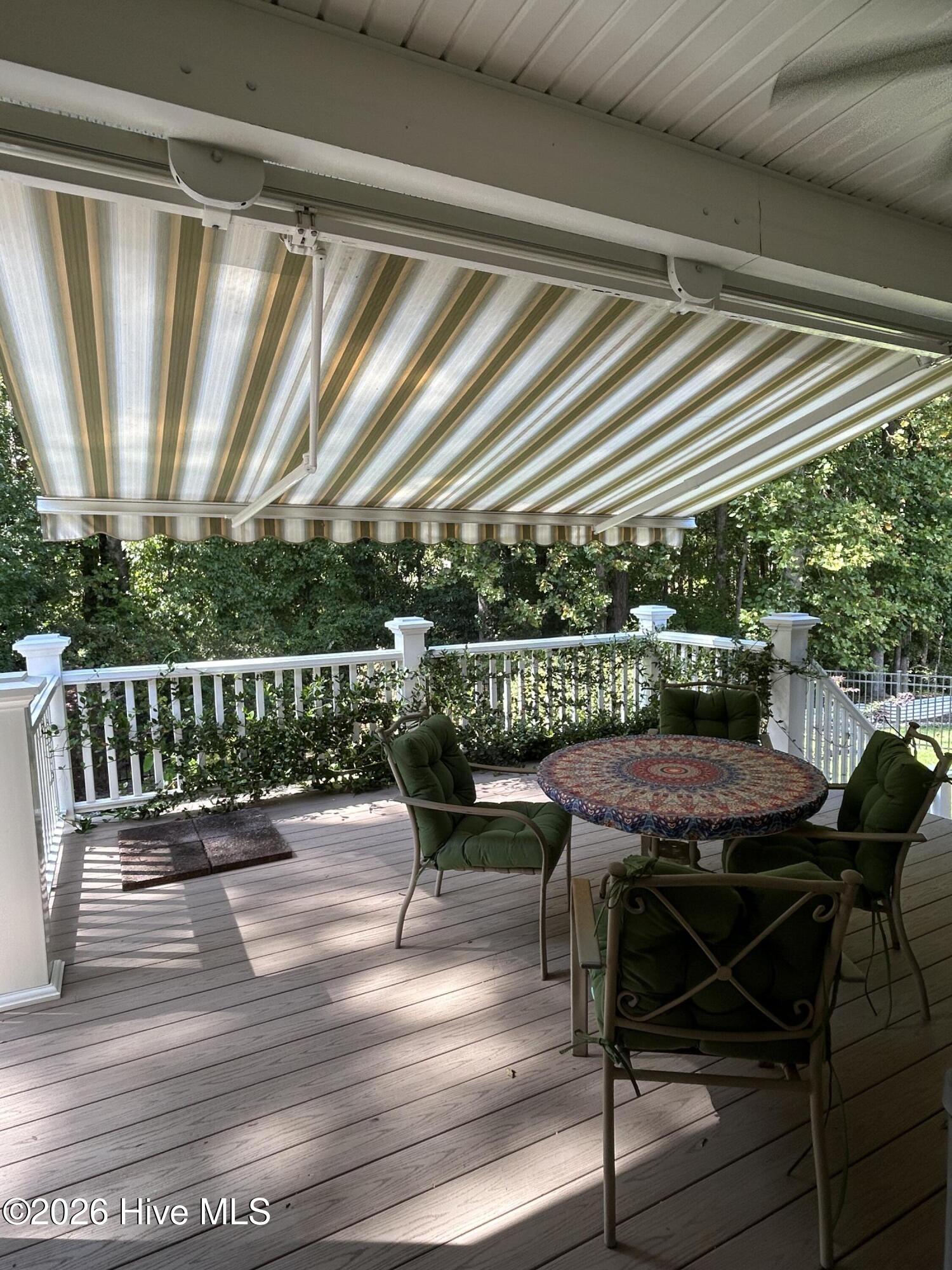 Back deck with awning