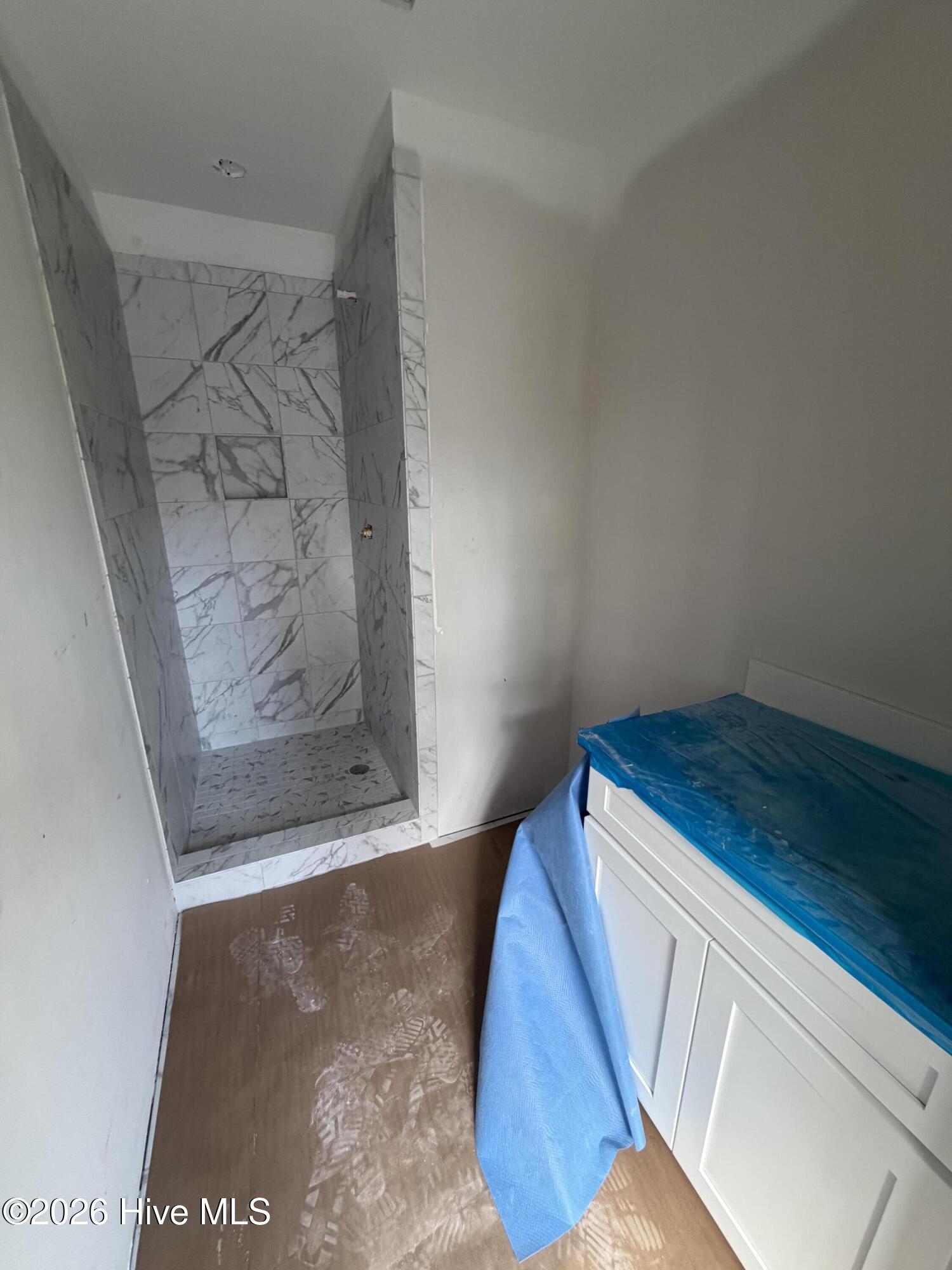 Tile shower in Bonus room