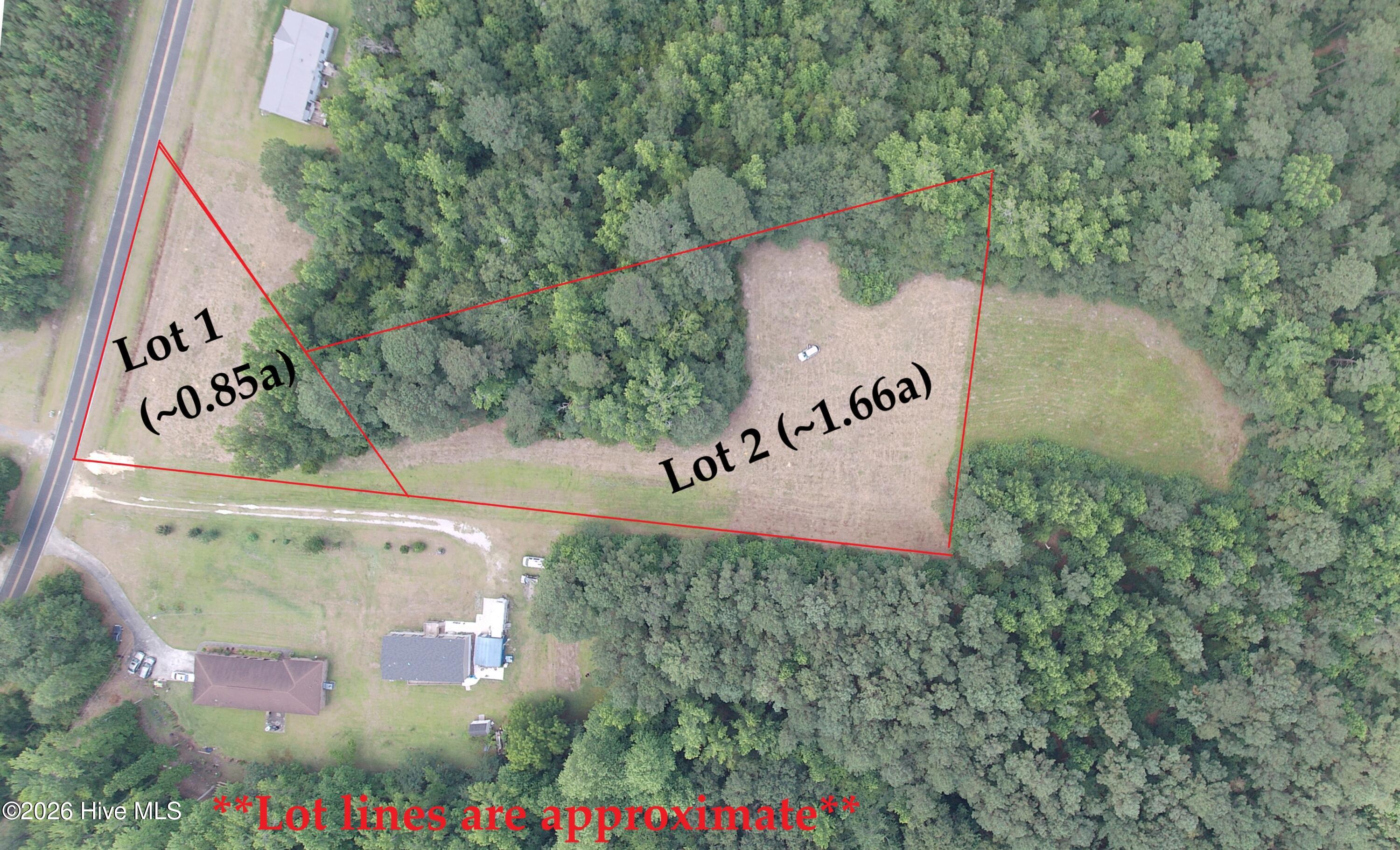 Possible subdivision of parcel; lot lines are approximate