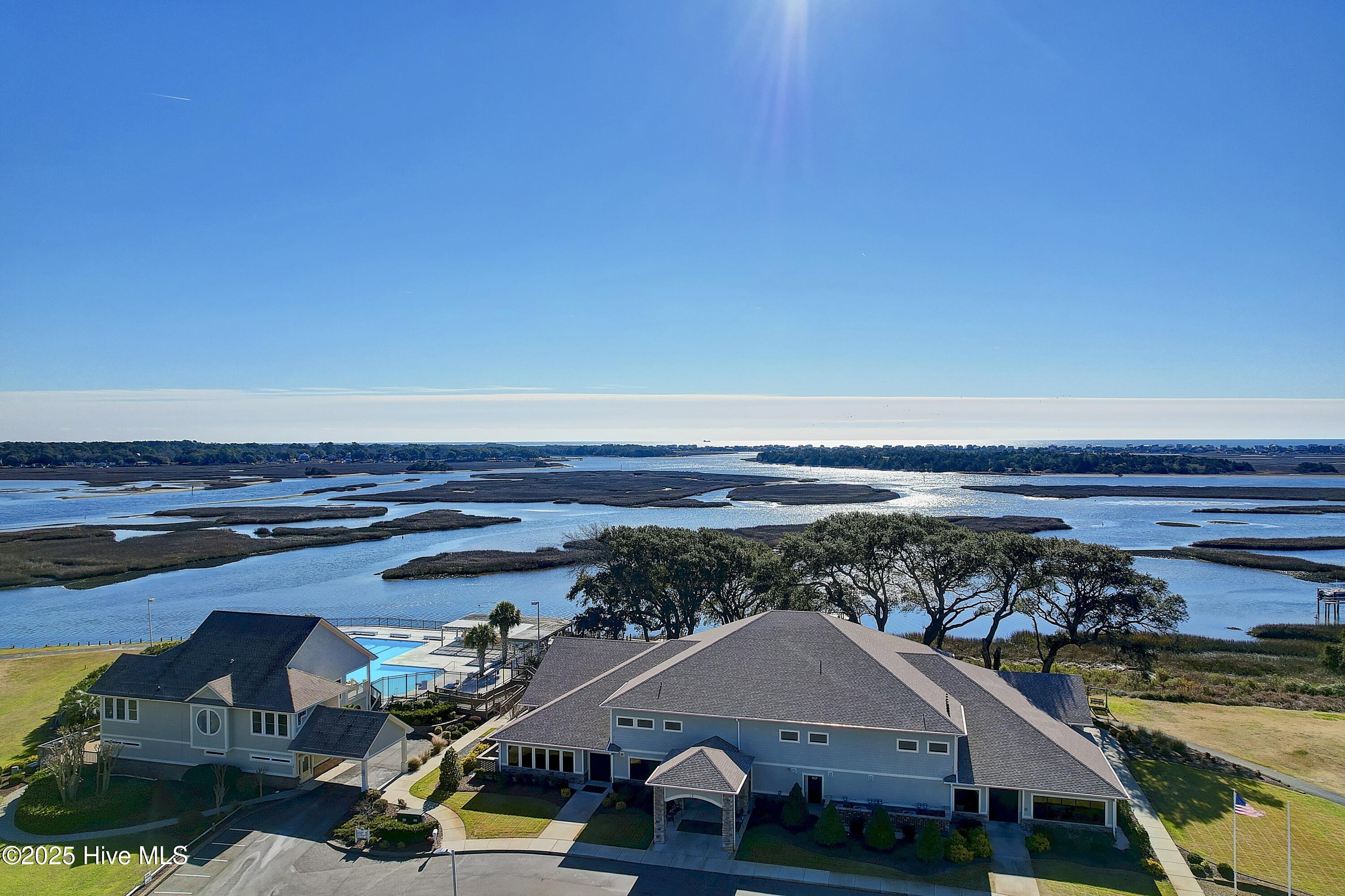 The Clubhouse and Pool overlooking the Intracoastal Waterway, Lockwood Folly River and Oak Island