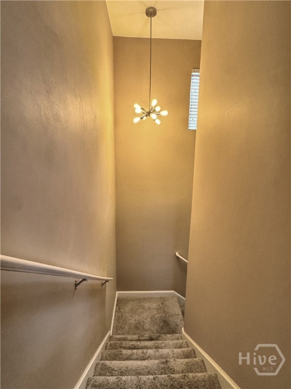 Stairway Down & Light Fixture