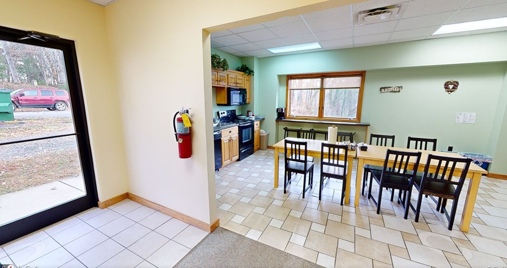 breakroom and 2nd floor door leading to upper park