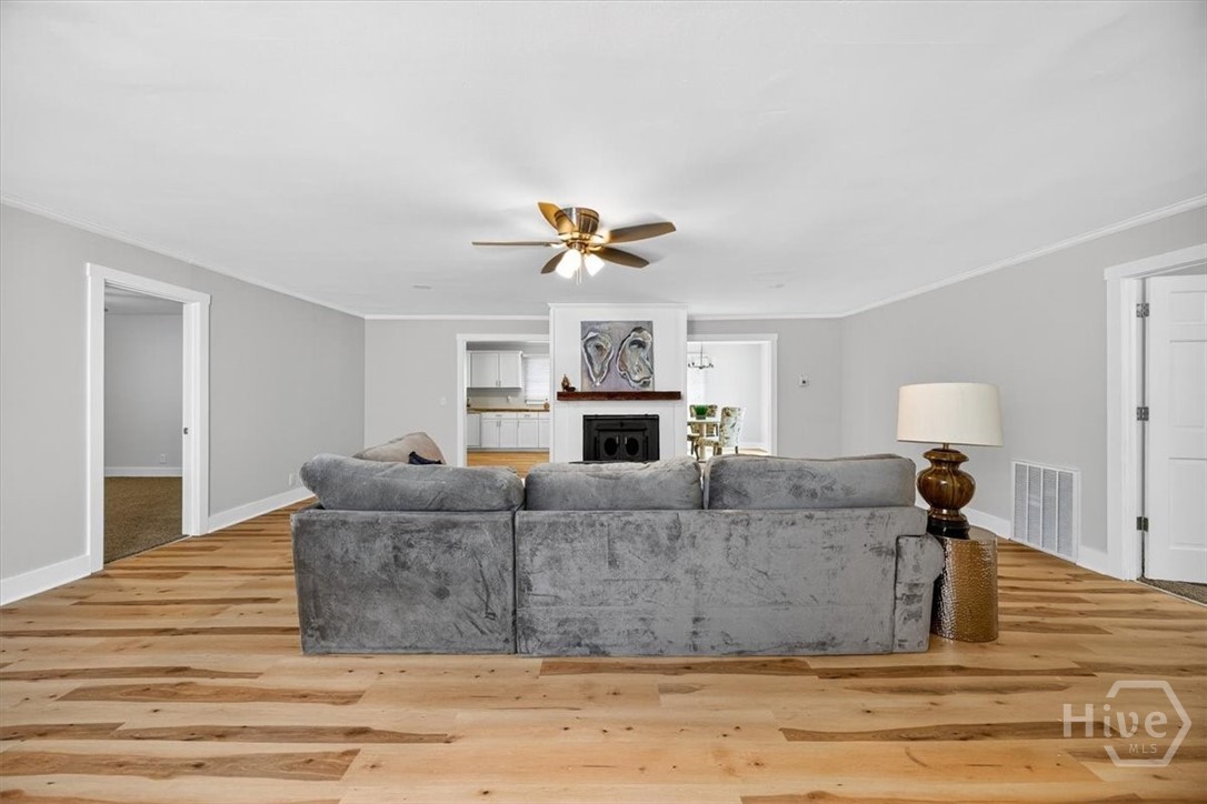 Great room with smooth ceilings, new trim and luxu