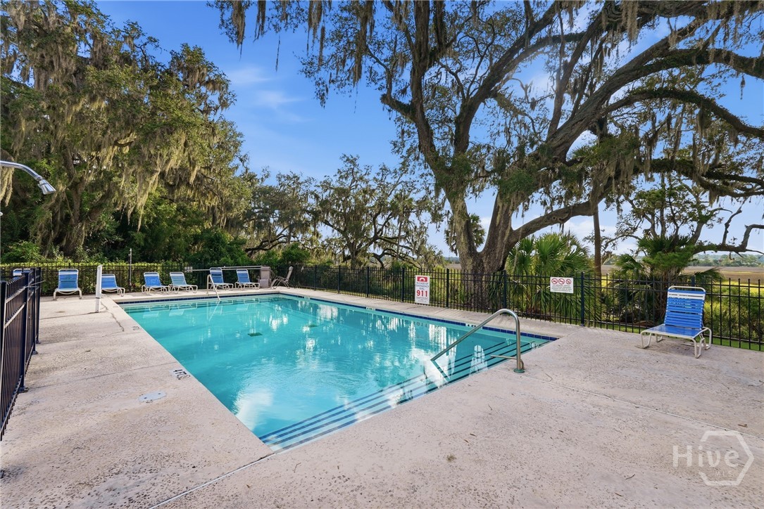 Endless marsh views from the community pool, which is next to the Townhome.