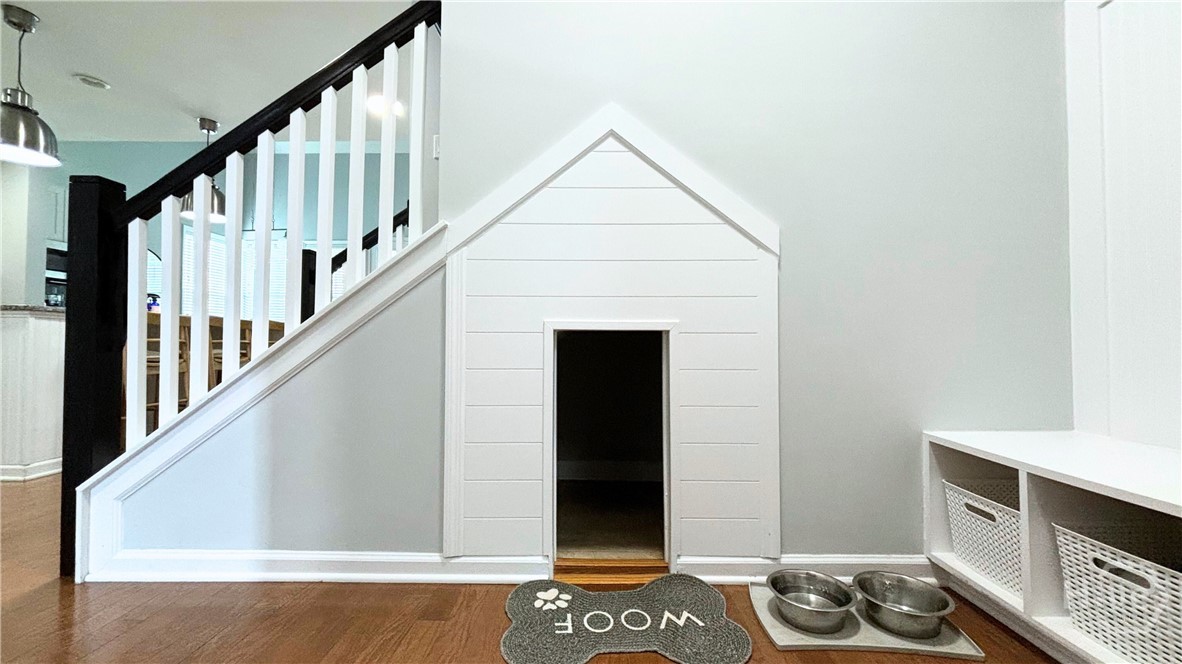 Mud Room & Custom Dog House under stairs