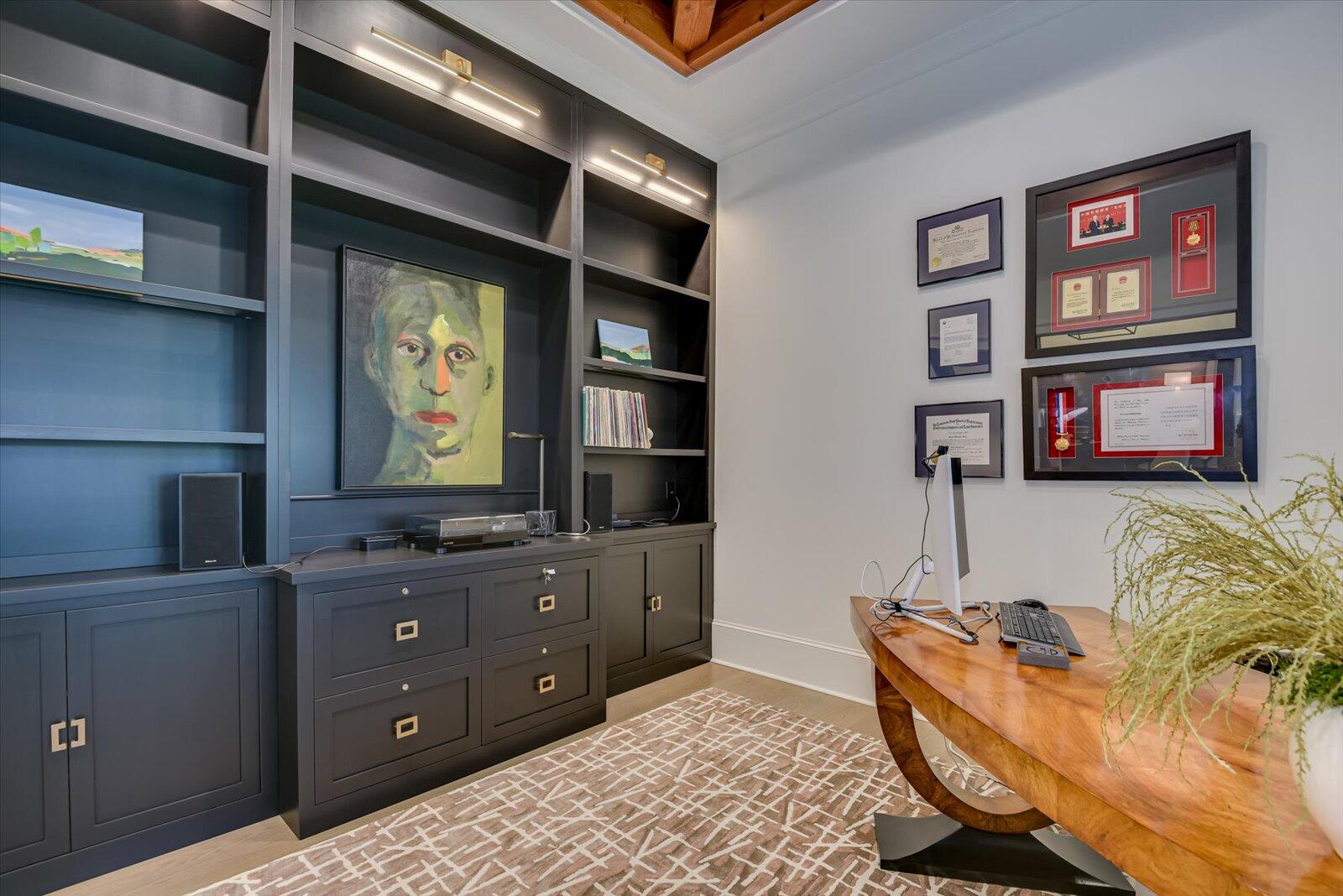 Office- Custom built in cabinetry.