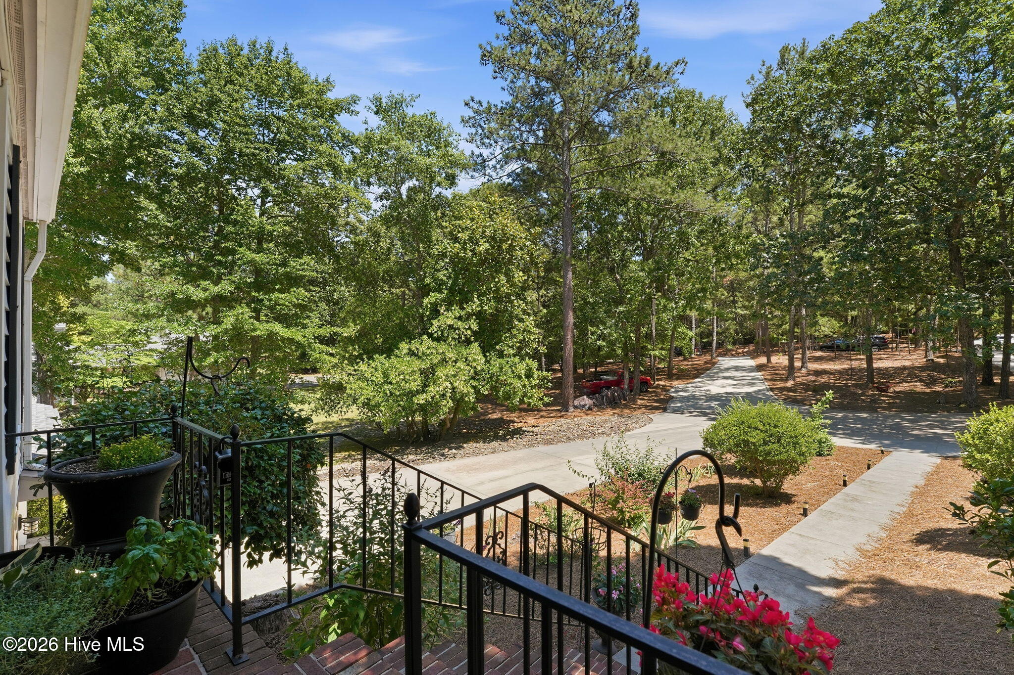 View from the front door and stairs.