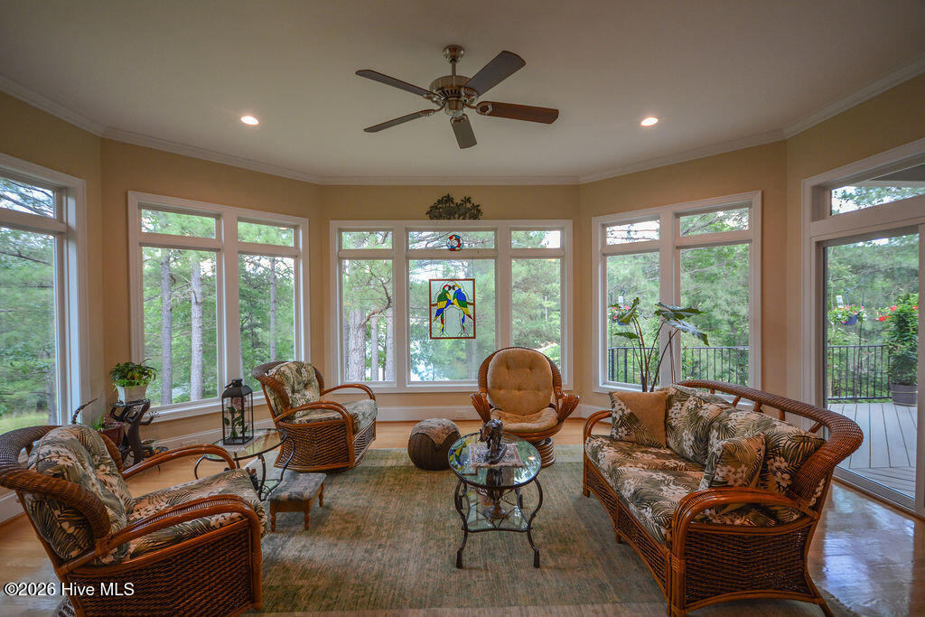 Sun room with Panaramic Lake Views on Main Level