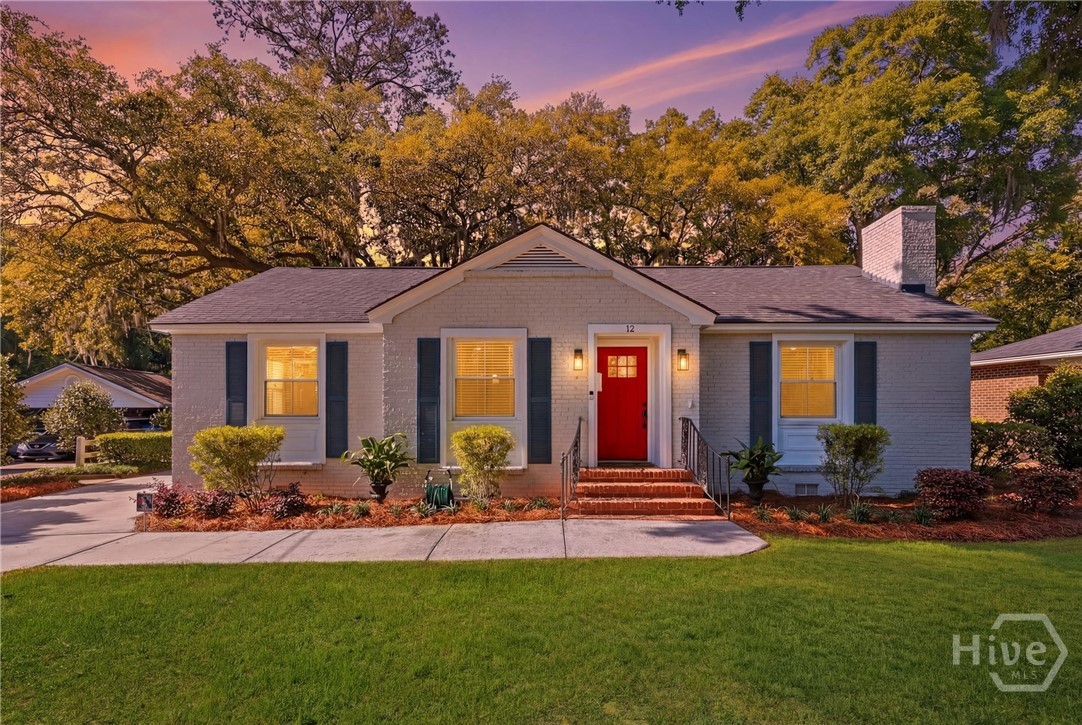 Twilight View. Grass digitally enhanced for marketing