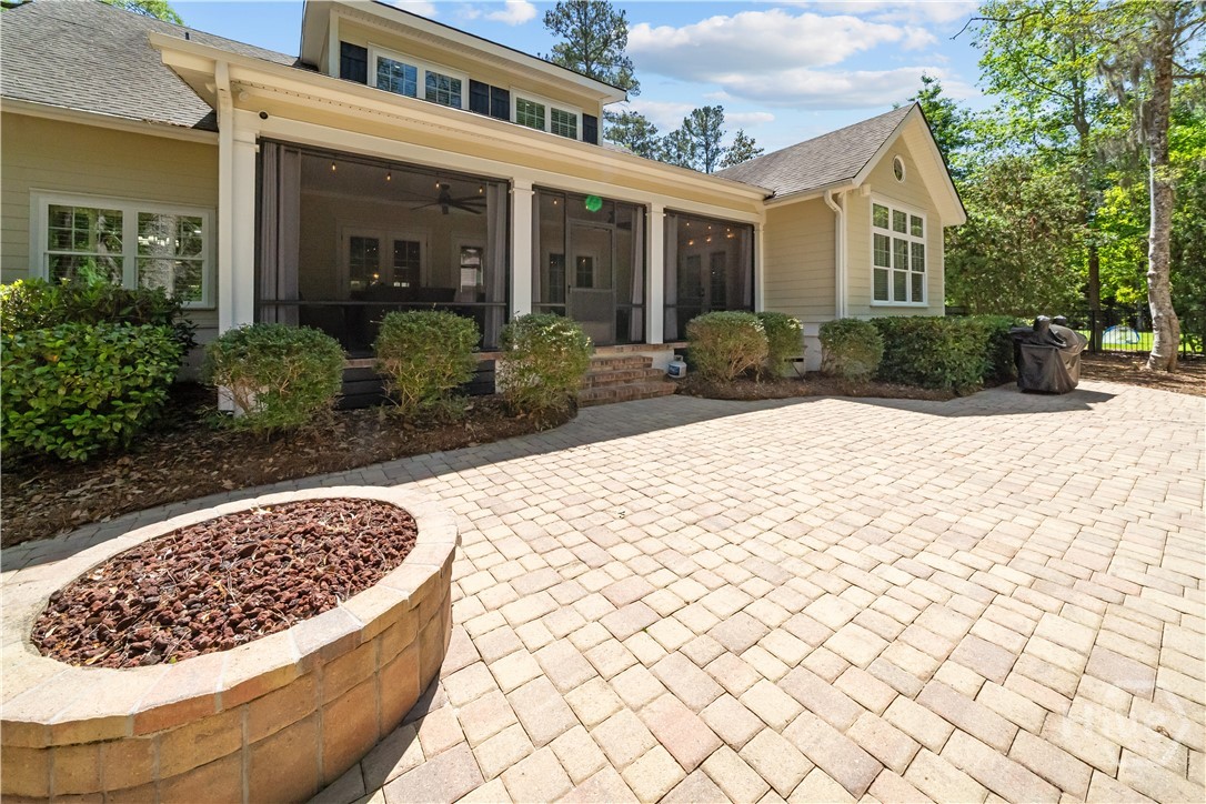 Backyard patio and fire pit