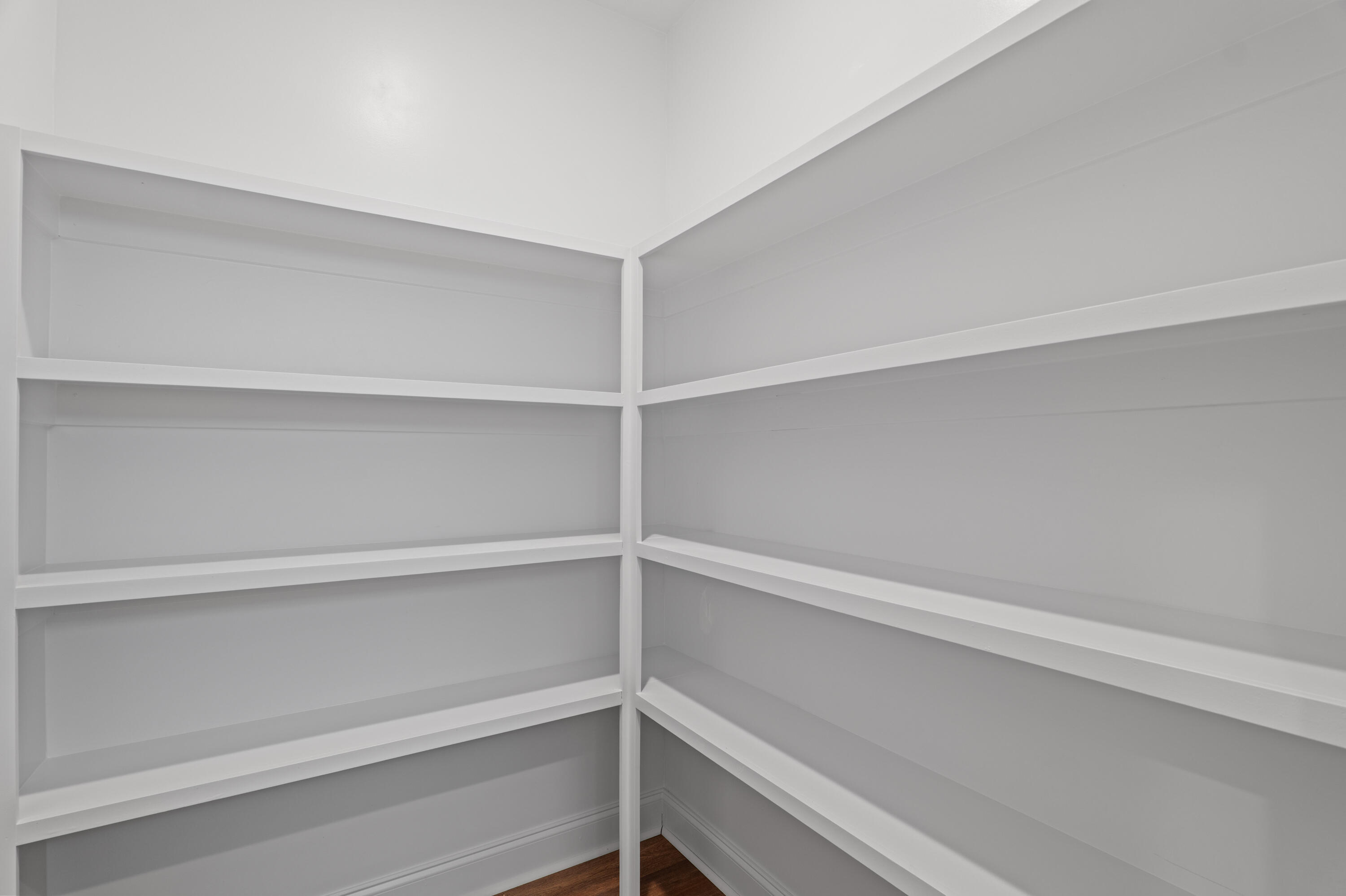 Walk-In Pantry with Wood Shelving