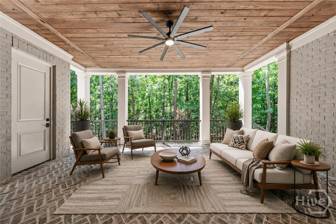 Virtually staged Terrace level Patio