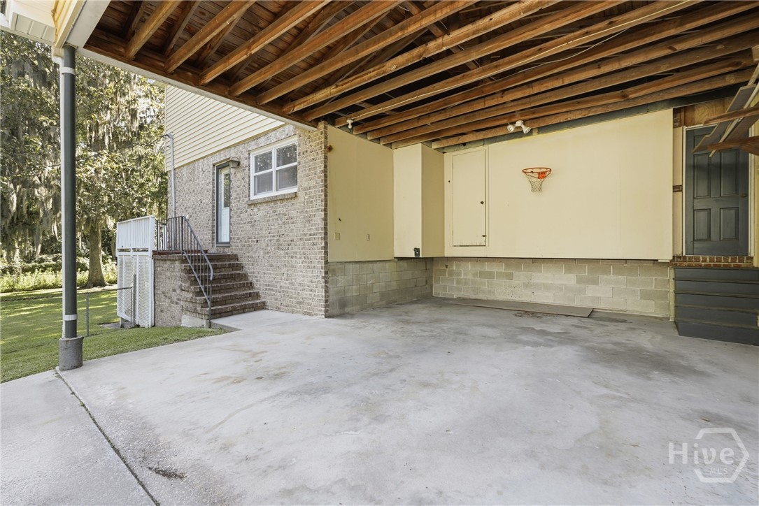 large carport with 2 parking spaces