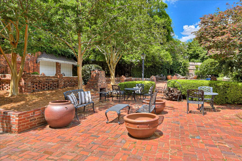 Private brick patio
