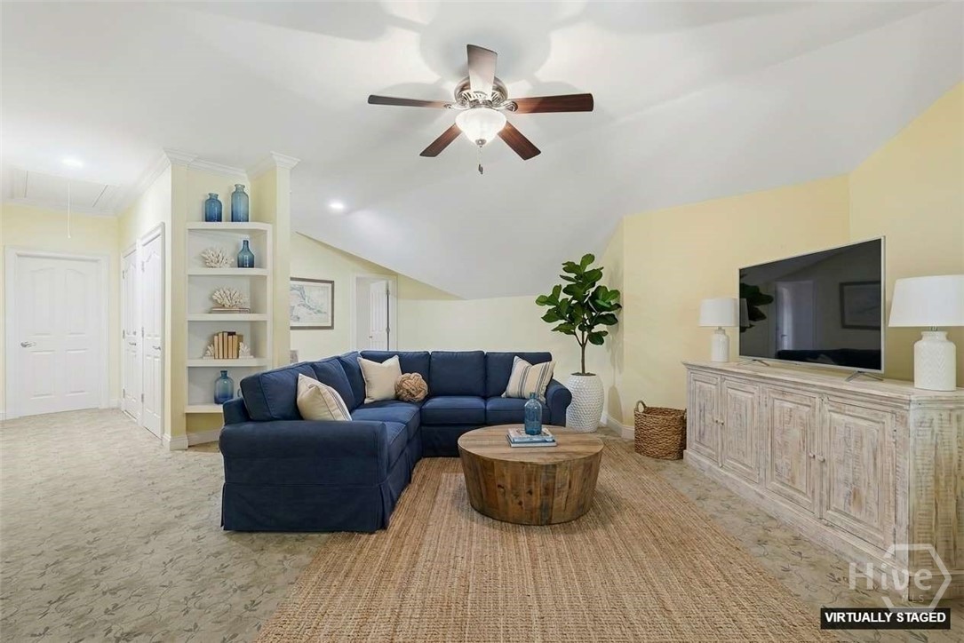 Virtually Staged Upstairs Media Room