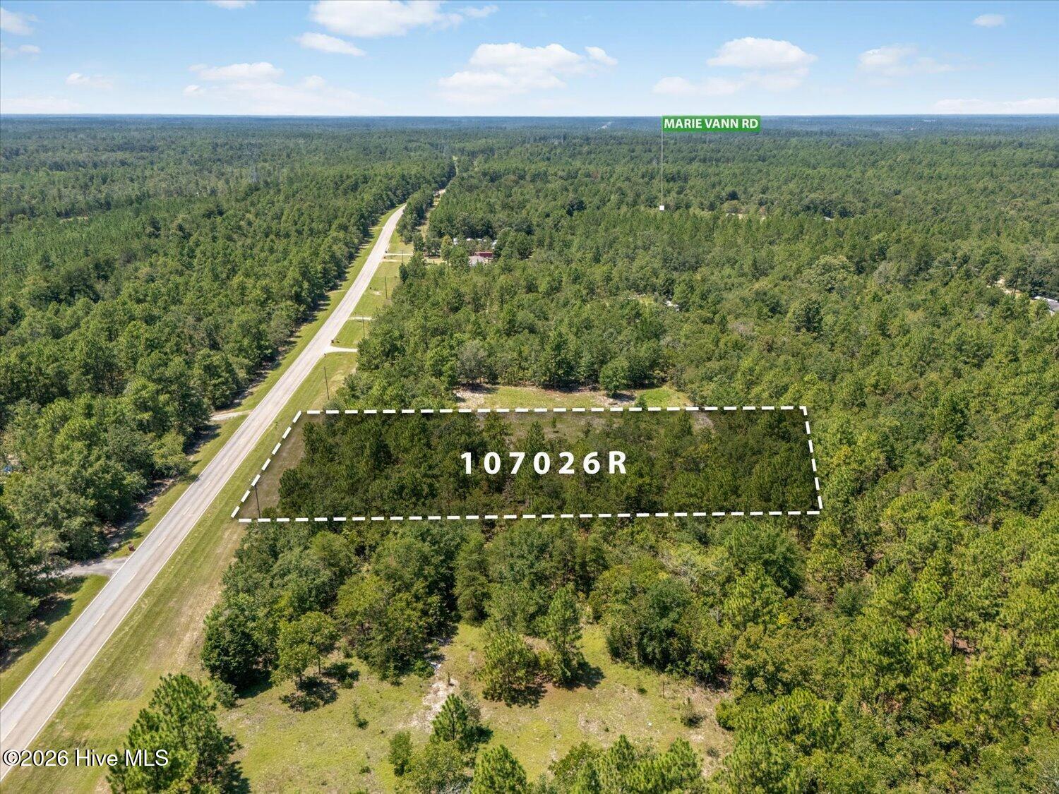Aerial view showing parcel location near Marie Vann Road