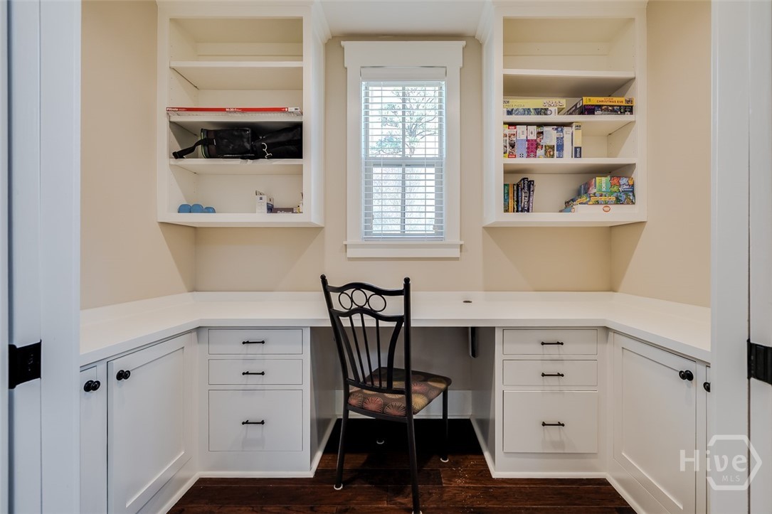 Built in office nook in the private cottage