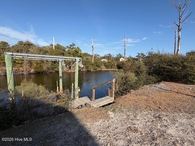 Basin with docking-boat lift has not been used in years.