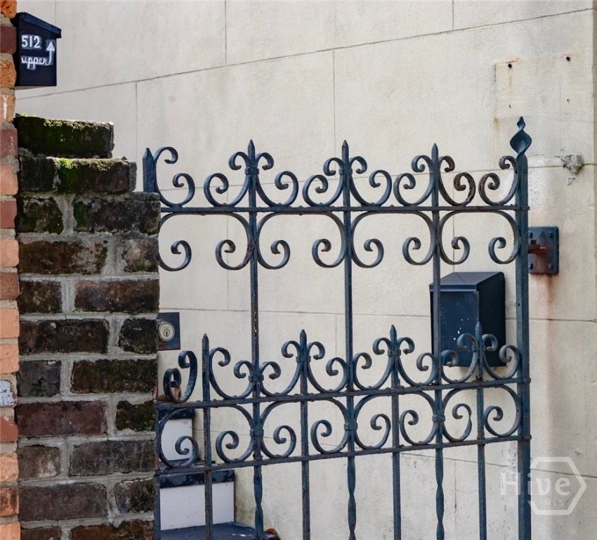 Beautiful cast-iron gate entranceway.