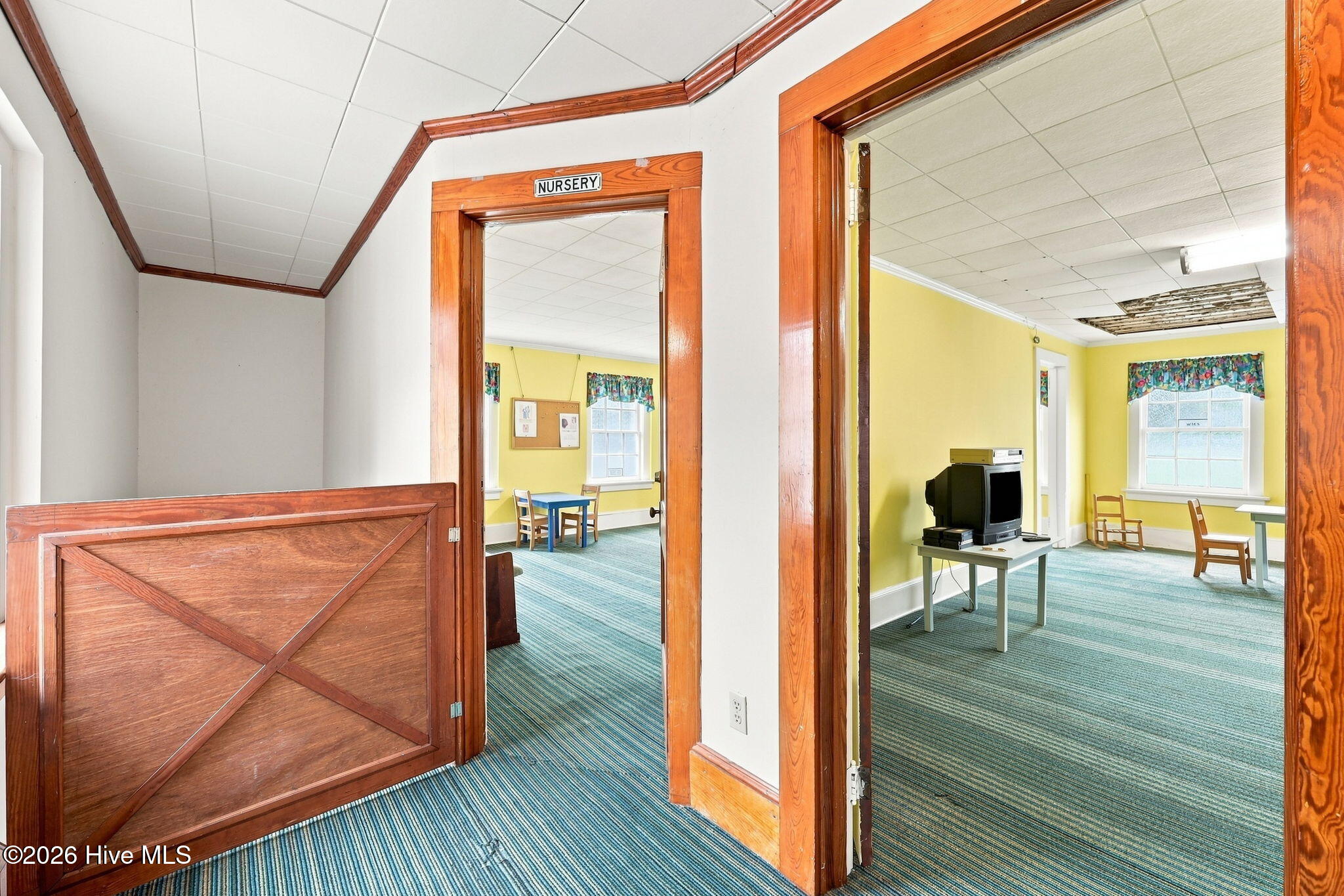 upstairs hall and classrooms