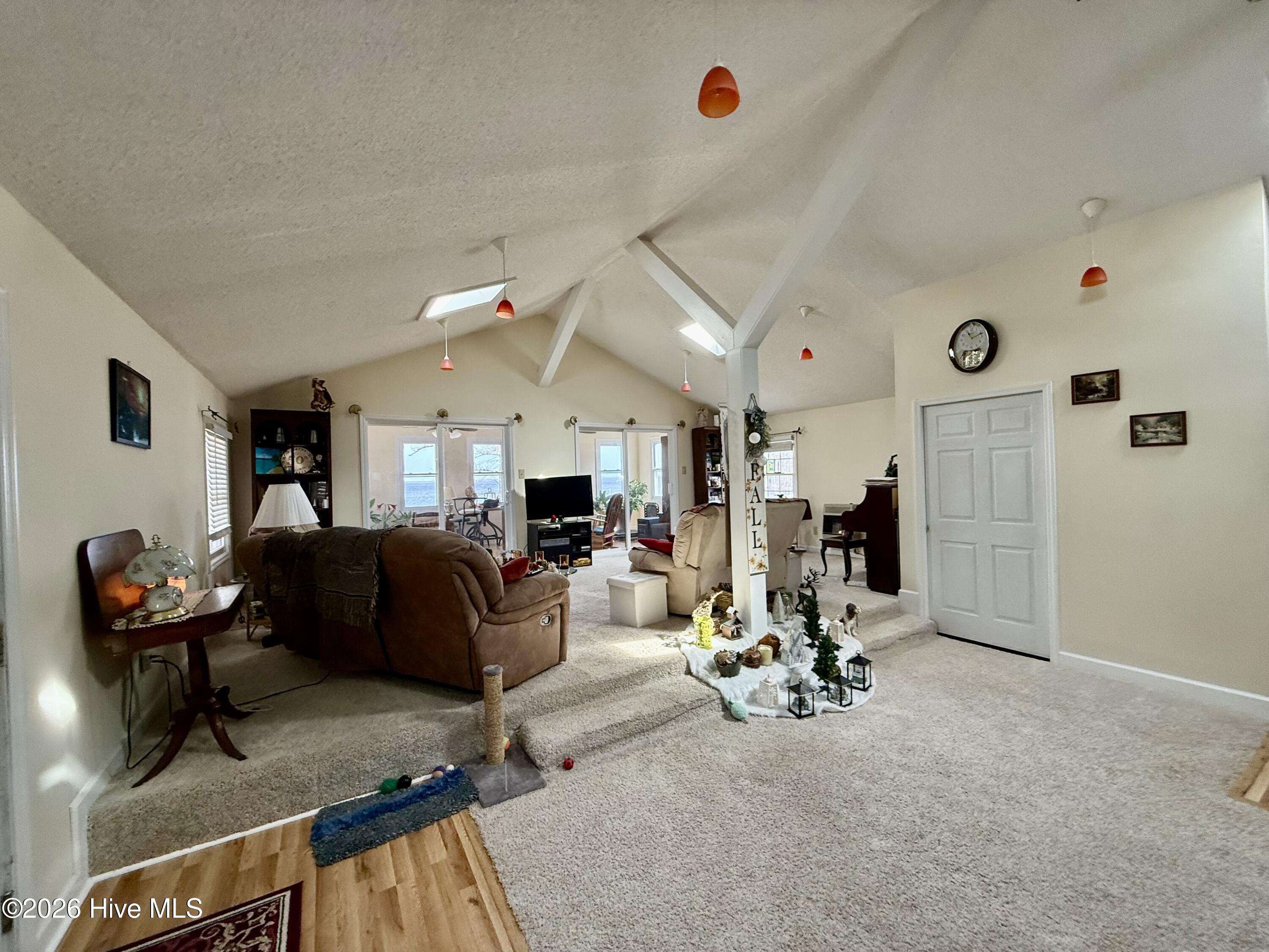 Living room w cargo elevator