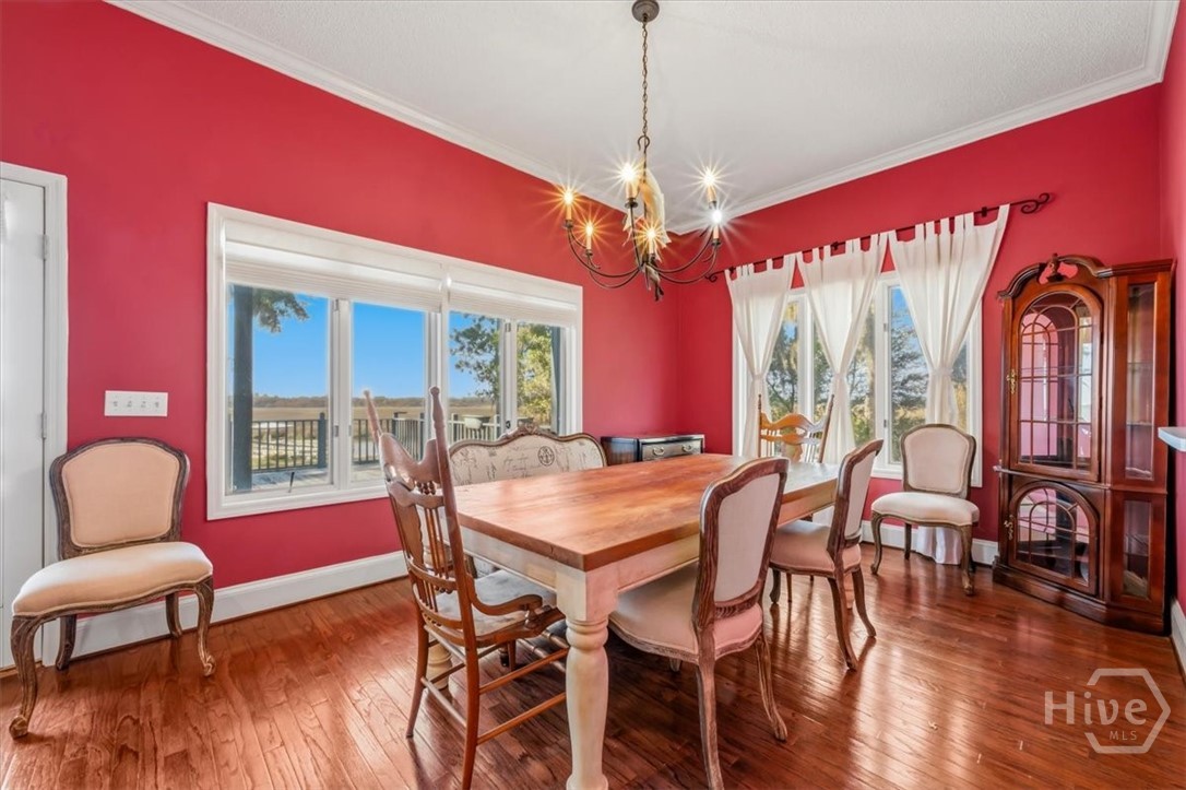 Open Dining Area with Views of Julienton River, Dock and Marsh