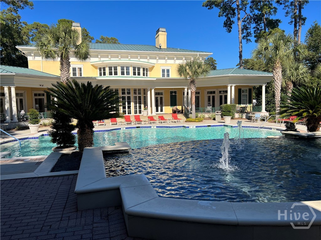 Pool area looking to the club house