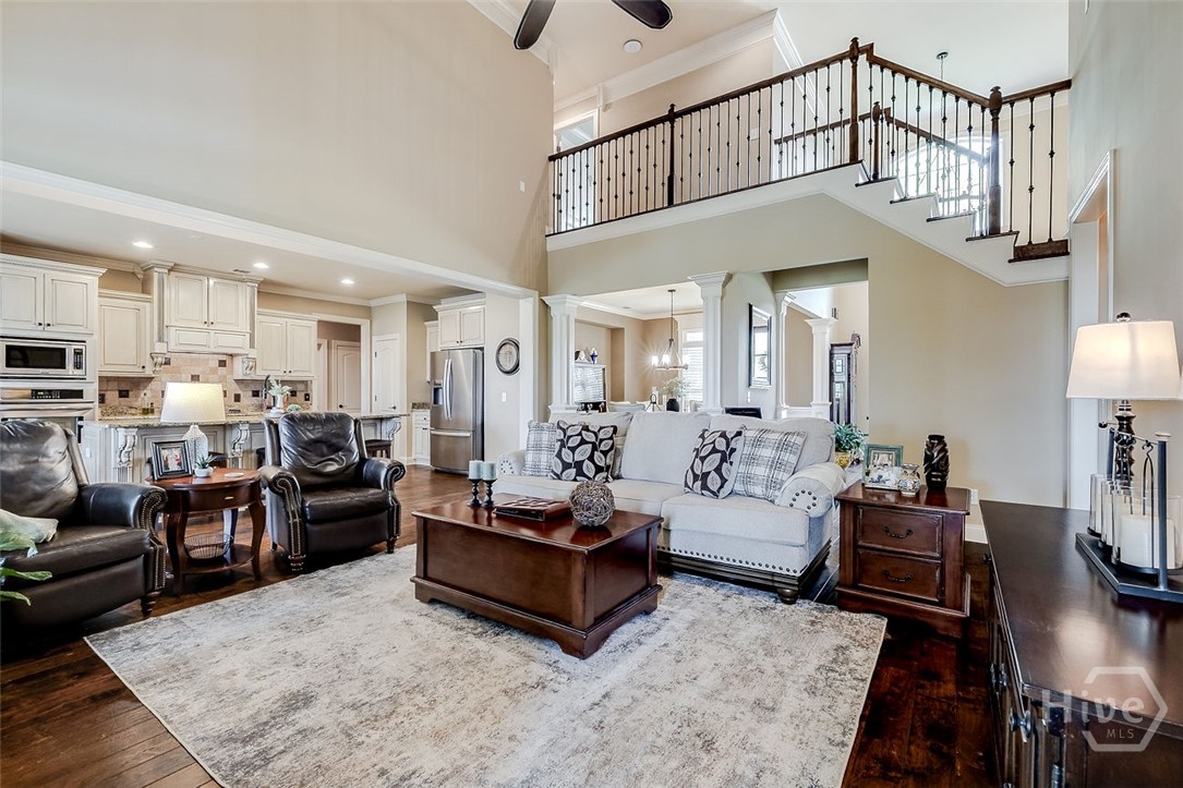 open floor plan from living room, kitchen and dining room, lots of natural light