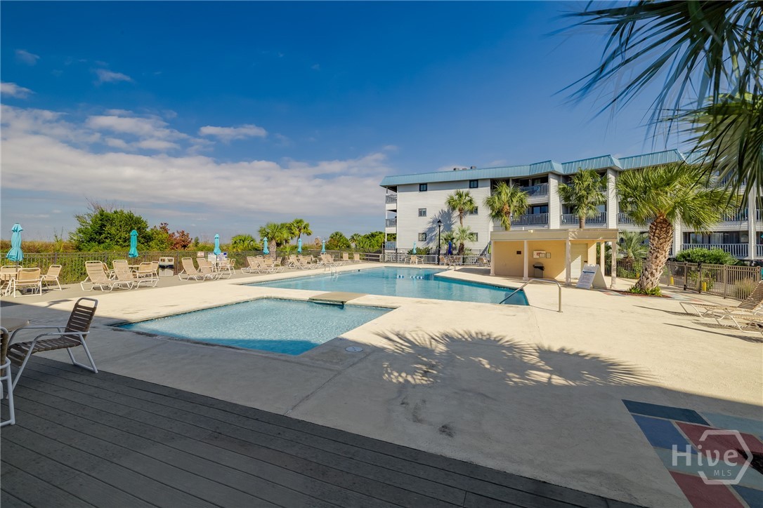 One of two community pools.