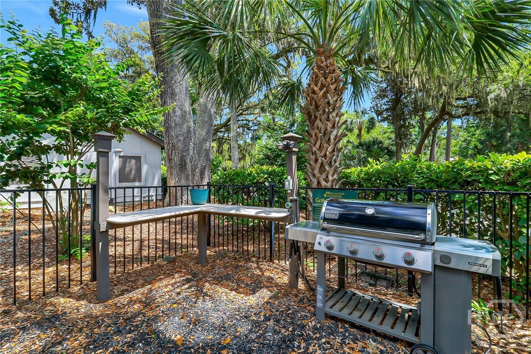 Multiple grilling stations throughout the community