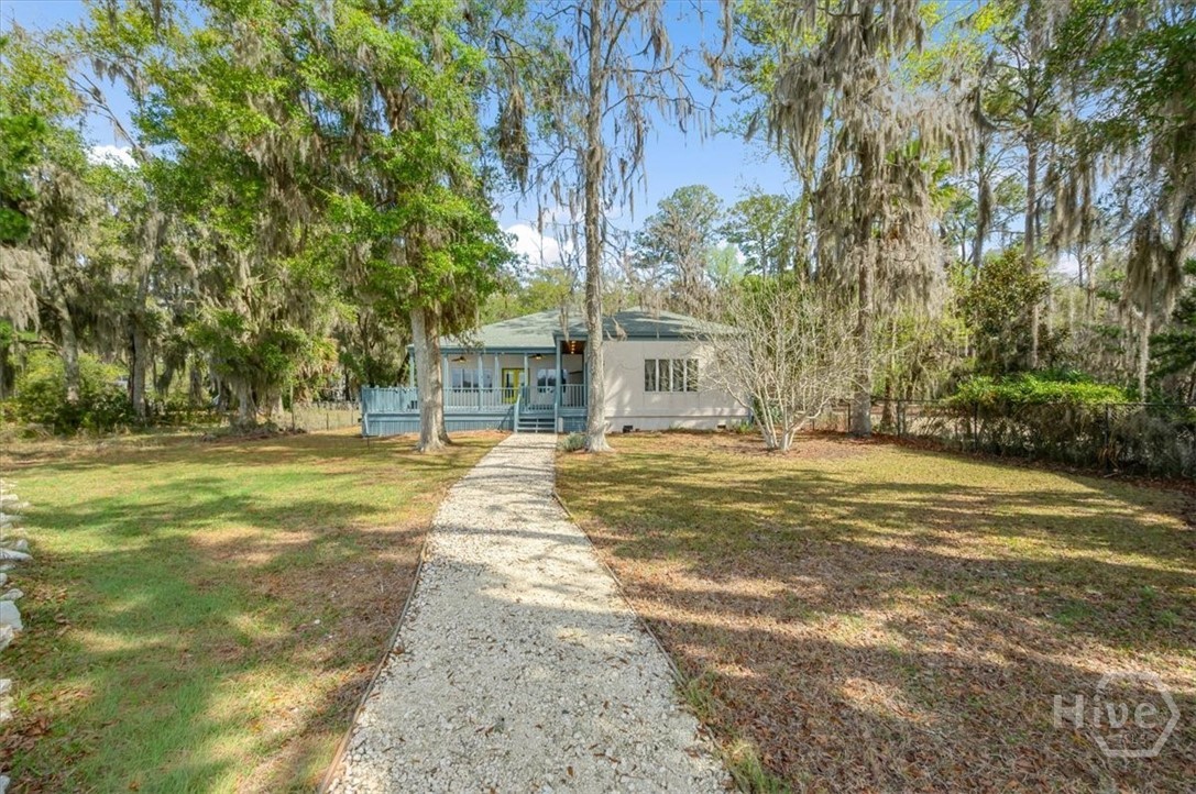 Walkway from house to private dock.