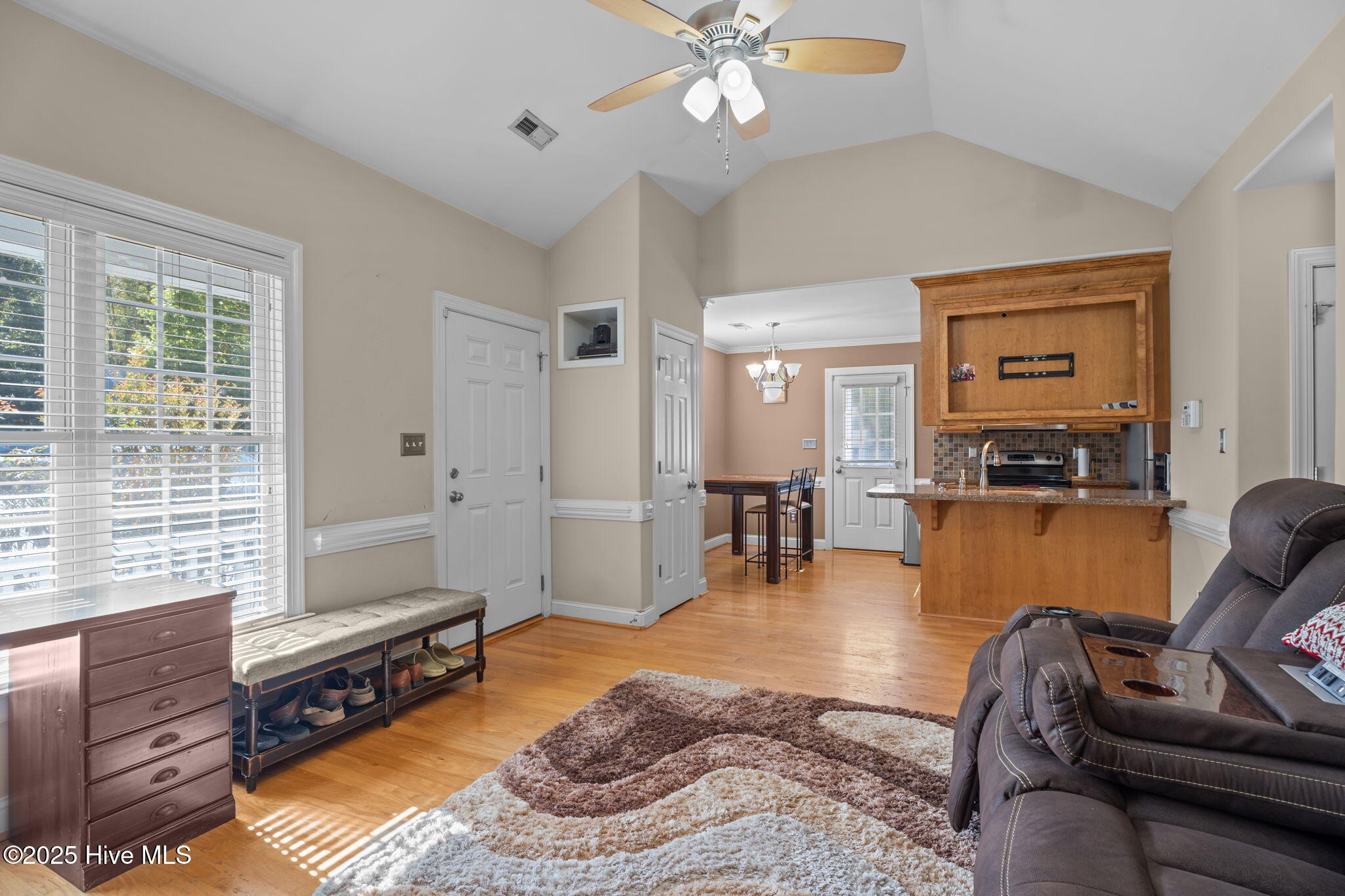 Full view living room and dining