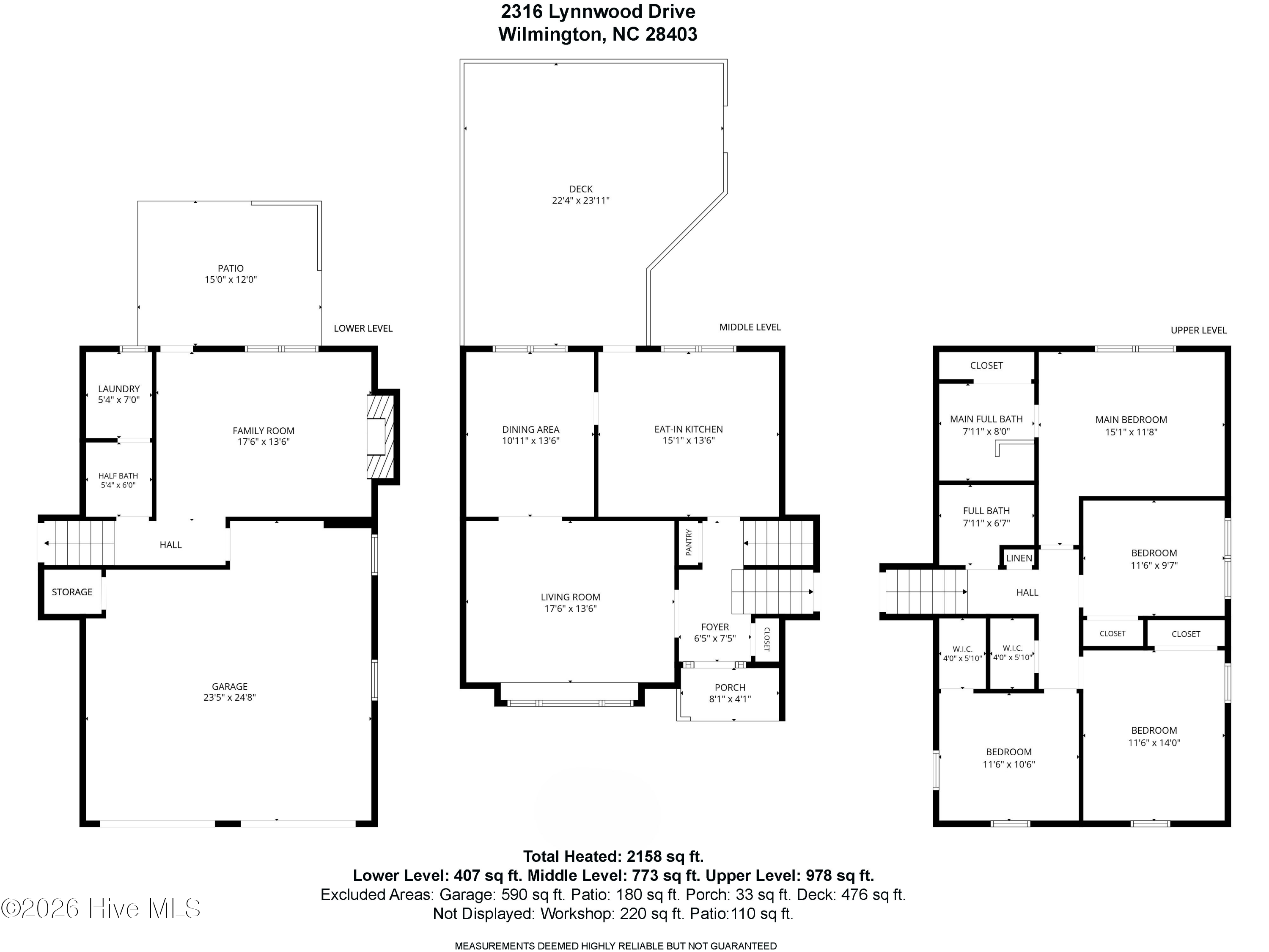 Exterior photo of 2316 Lynnwood Drive, Wilmington, NC 28403. MLS: 100607993