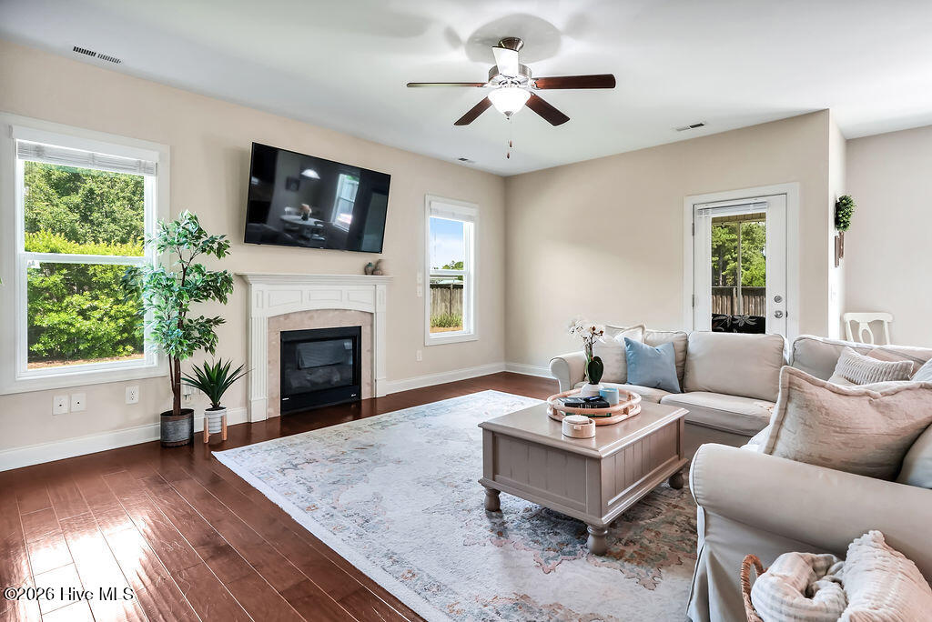 80 Peoples Court, Hampstead, NC 28443 – photo 11: Open Living Area with Fireplace