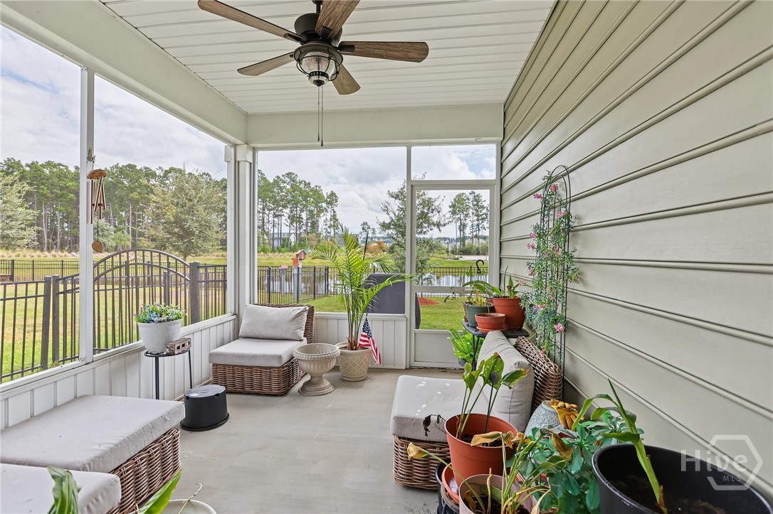 Screened-In Back Porch with lagoon view