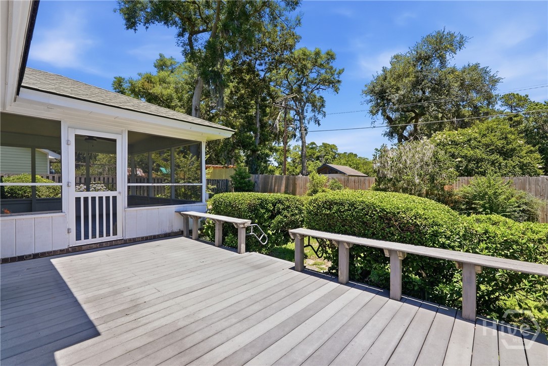 Trex deck off the kitchen and screened porch