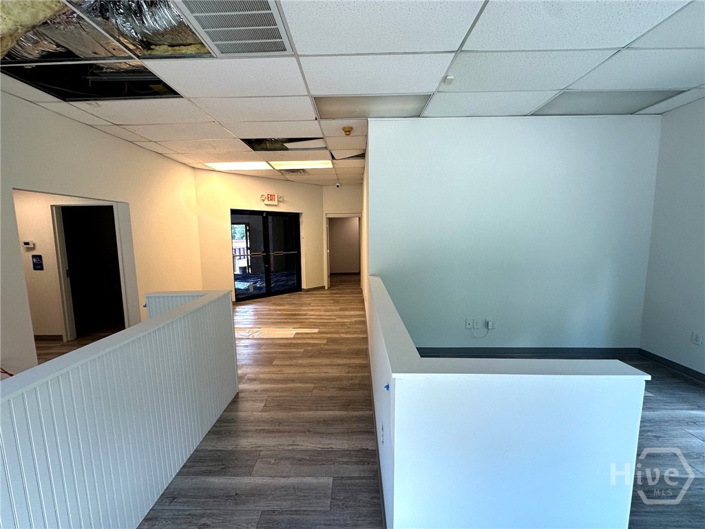 Reception area with built-in counter, new LVP floo