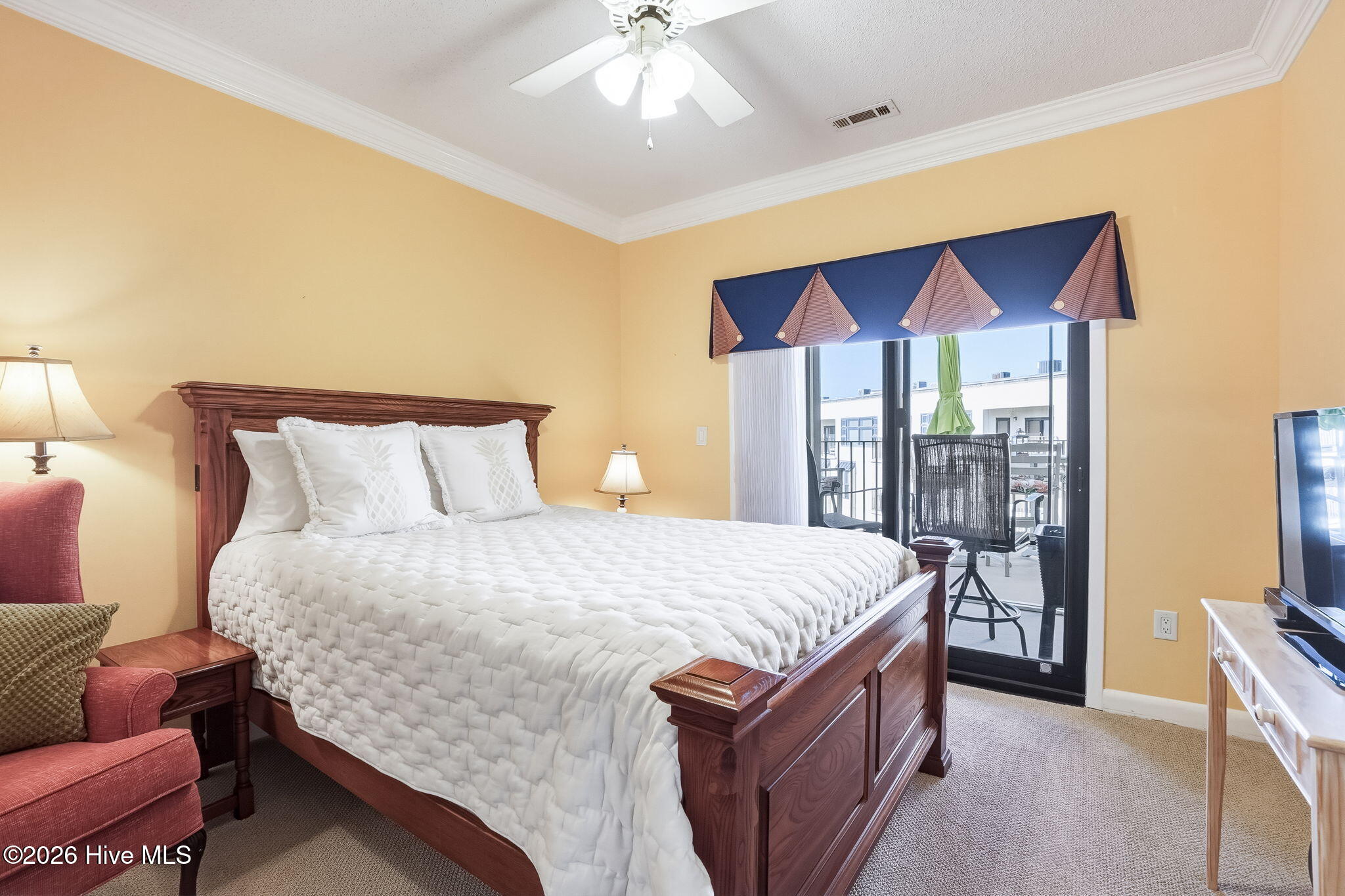 East Wing Master Suite with private entrance to the large balcony and ocean views