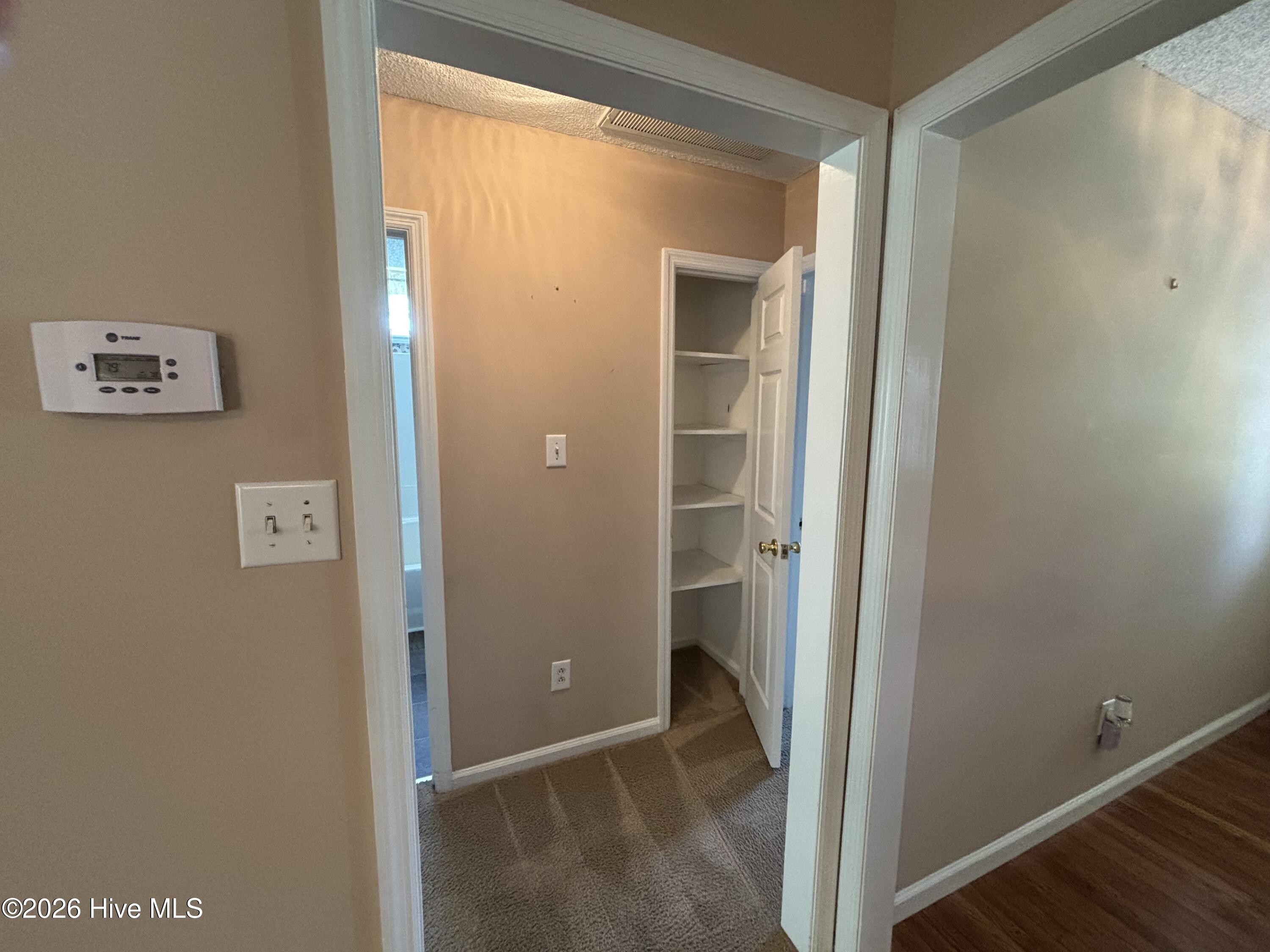 Linen closet in hall