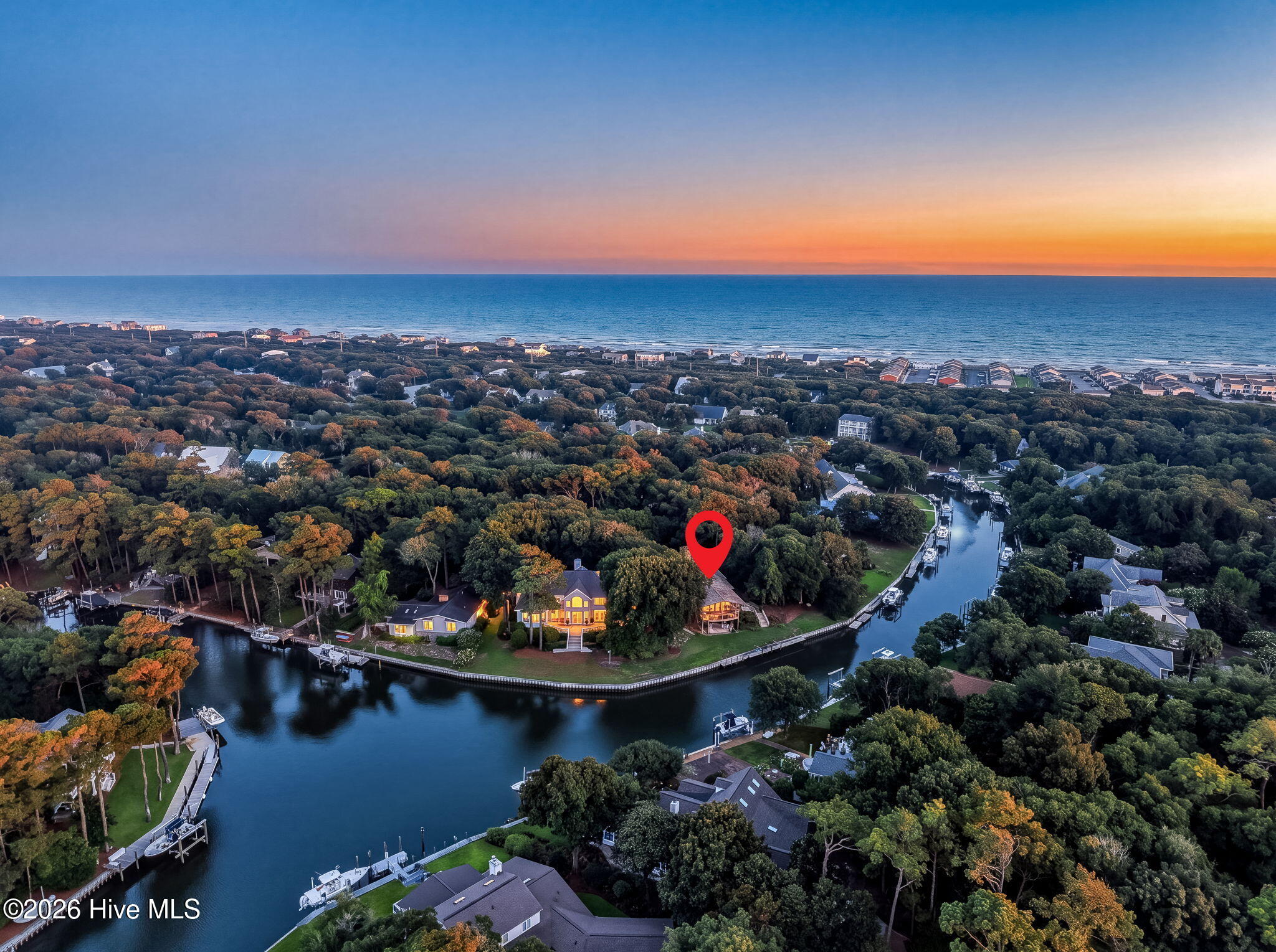 Twilight aerial with marker