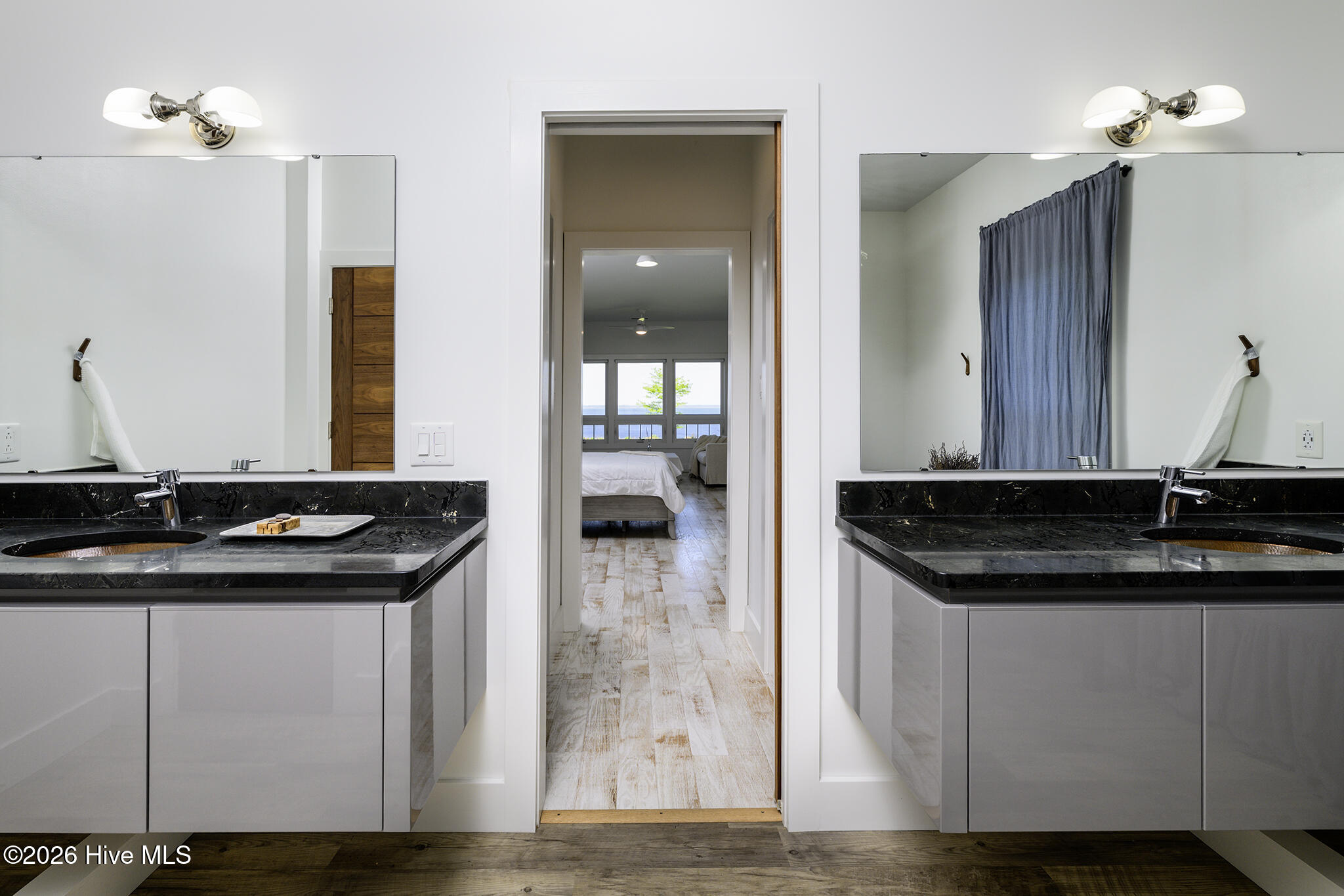Floating Downsview Lacquer Vanities w/Copper Sinks