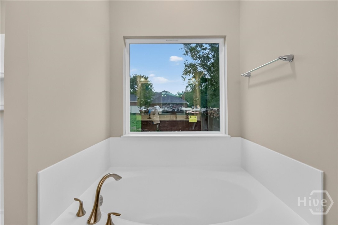 Garden tub in primary bathroom