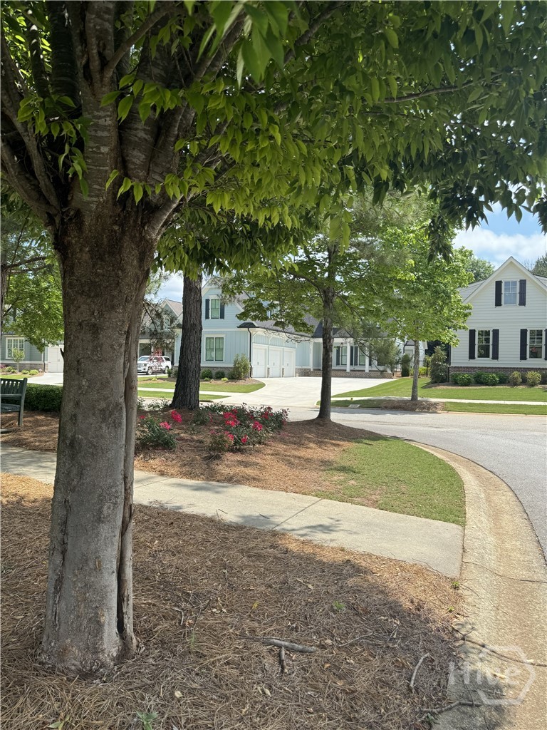View of the home from across the street showcasing the beautiful greenspace setting