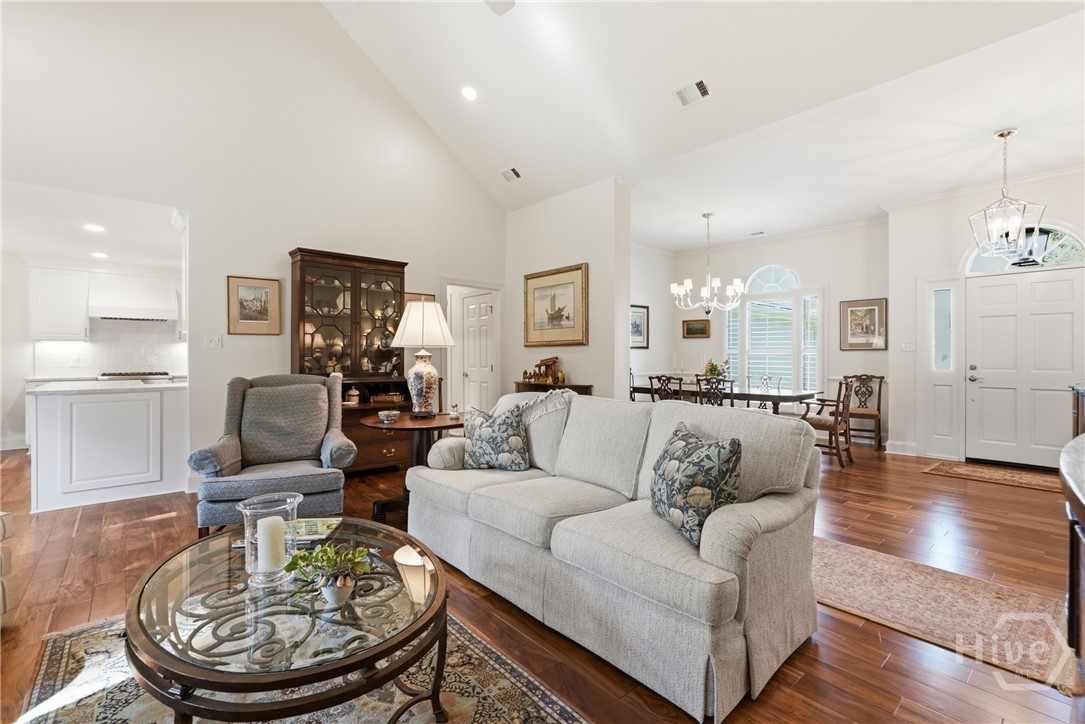 Living Room open to Dining Room & Kitchen